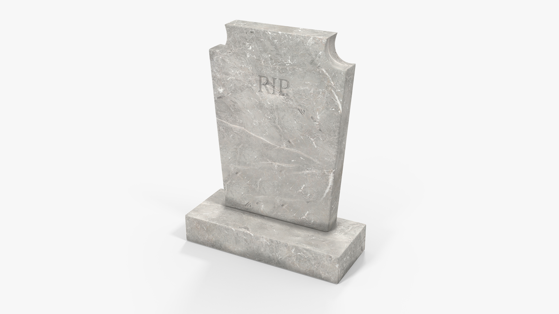 3D Marble Cemetery Gravestone