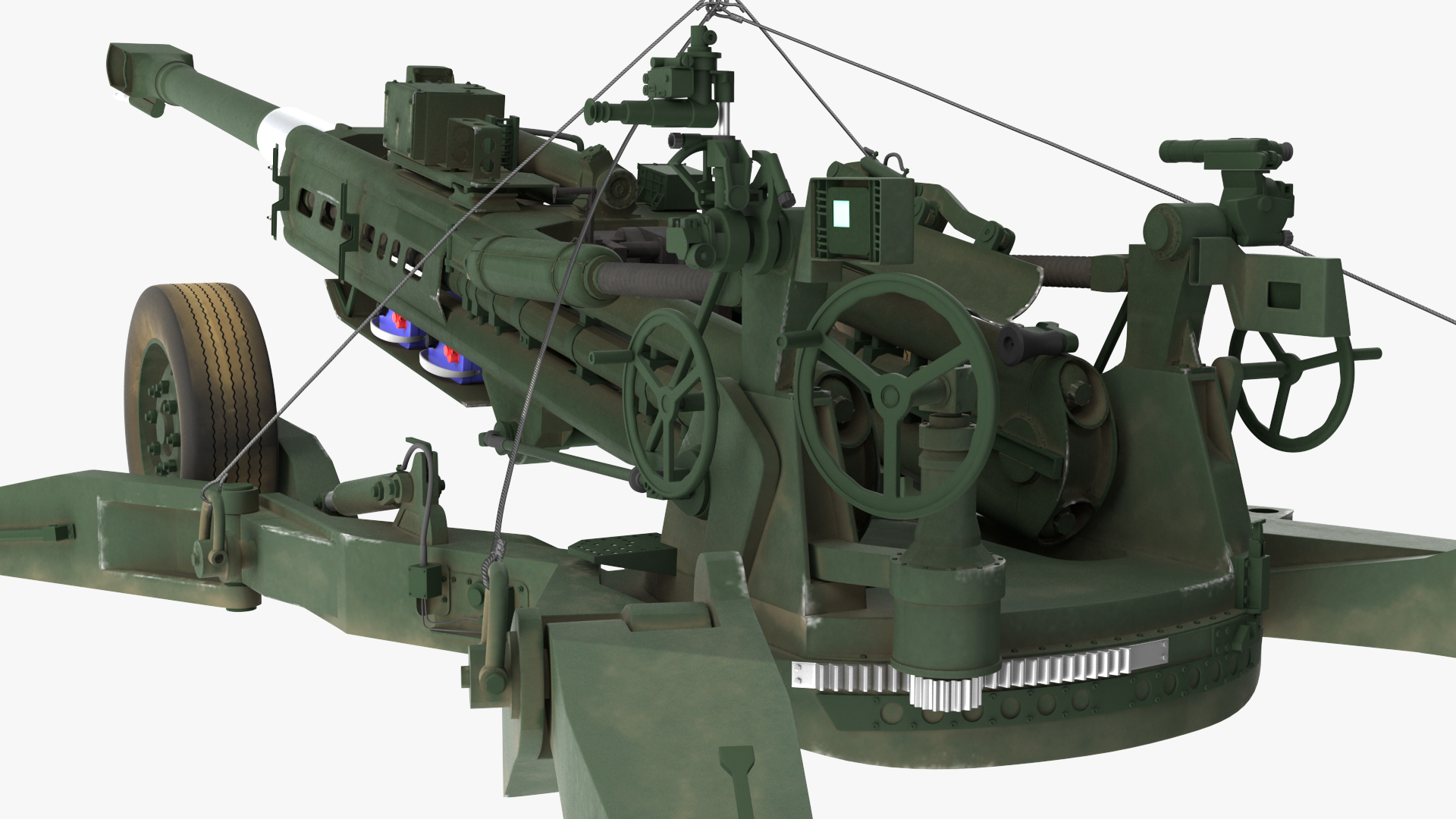 3D US Army Transport Helicopter With Howitzer M777 155mm model