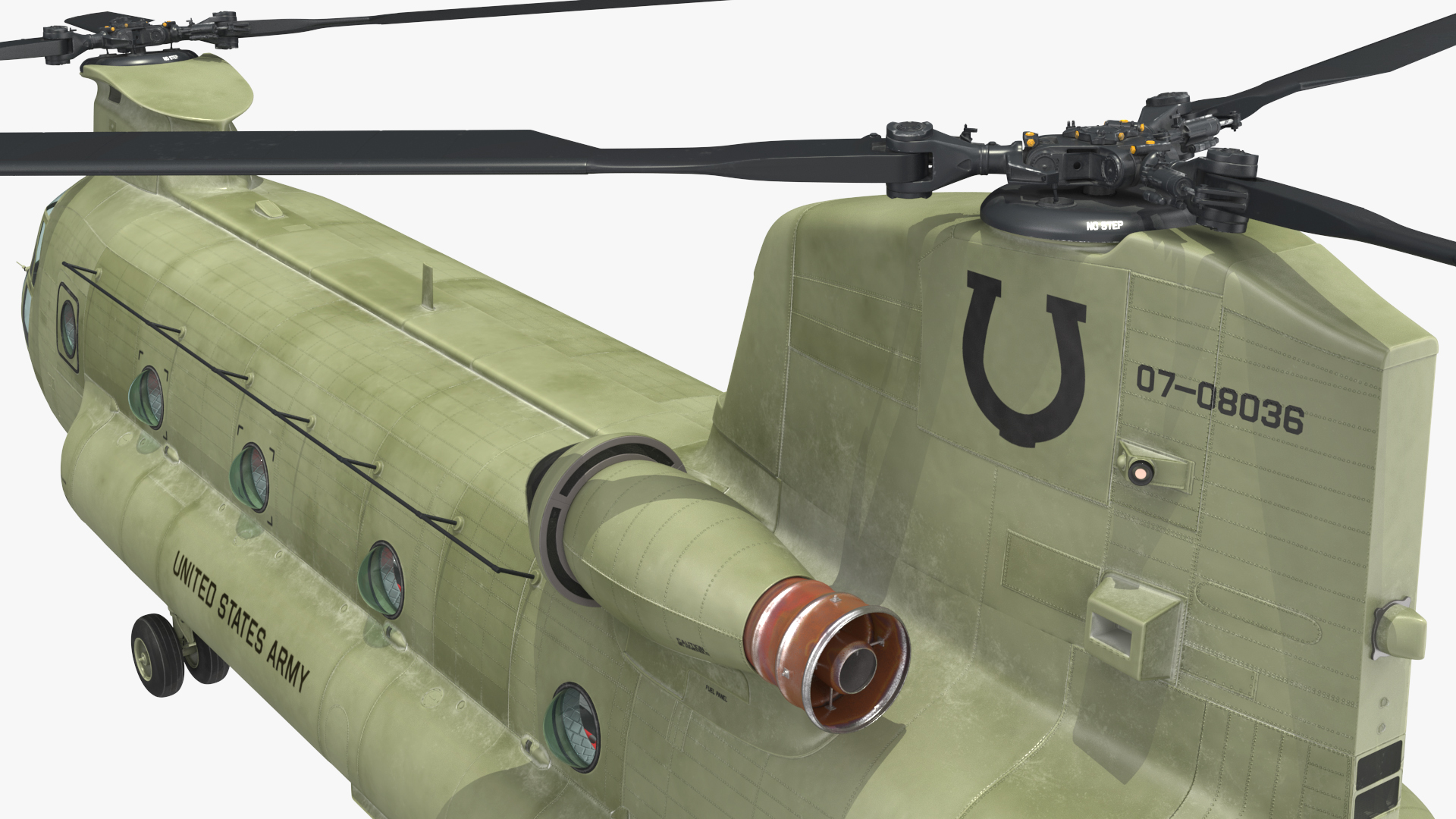 3D US Army Transport Helicopter With Howitzer M777 155mm model