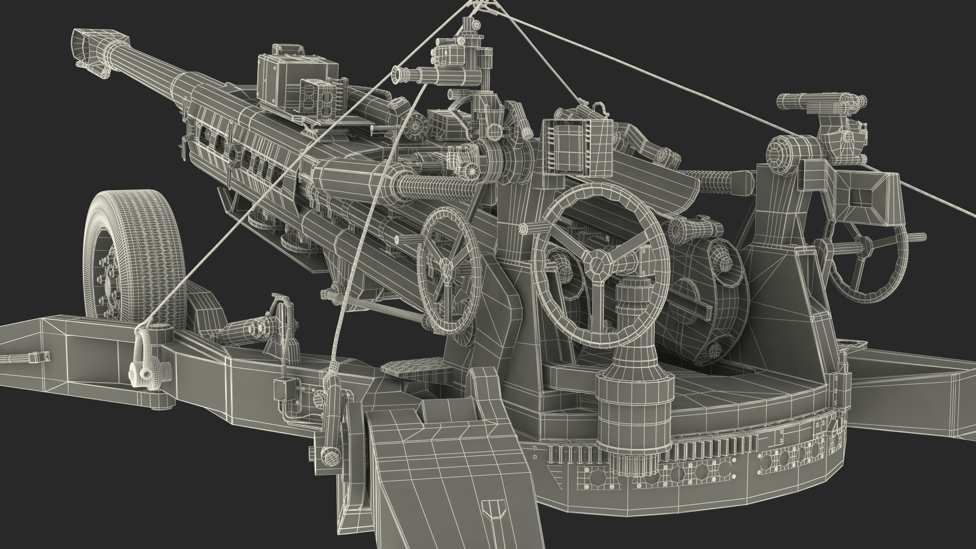 3D US Army Transport Helicopter With Howitzer M777 155mm model