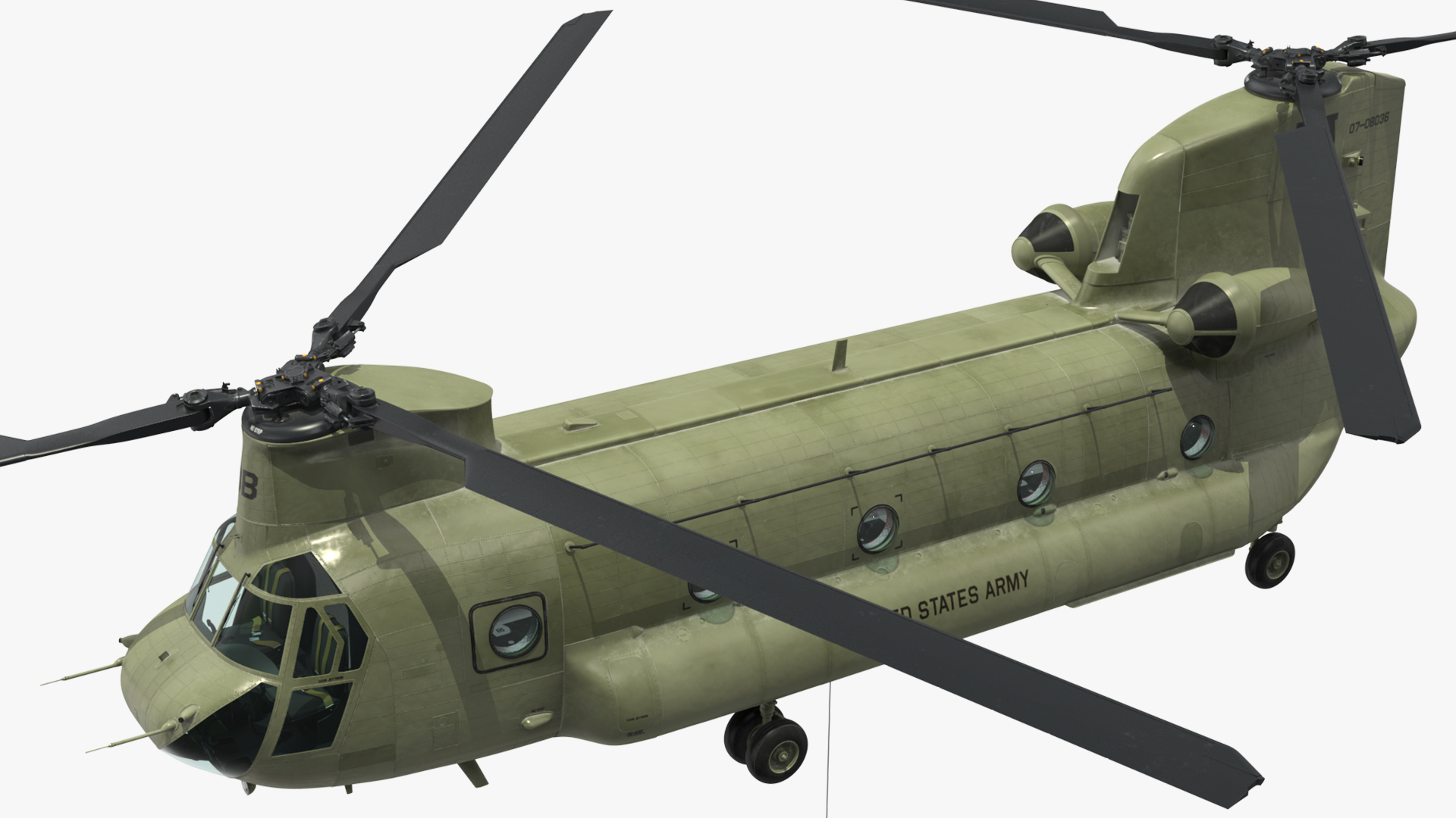 3D US Army Transport Helicopter With Howitzer M777 155mm model