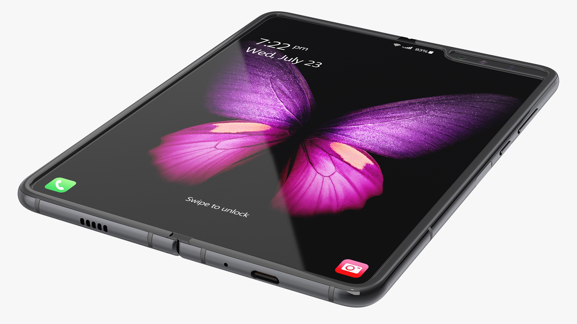 3D model Samsung Galaxy Fold Black