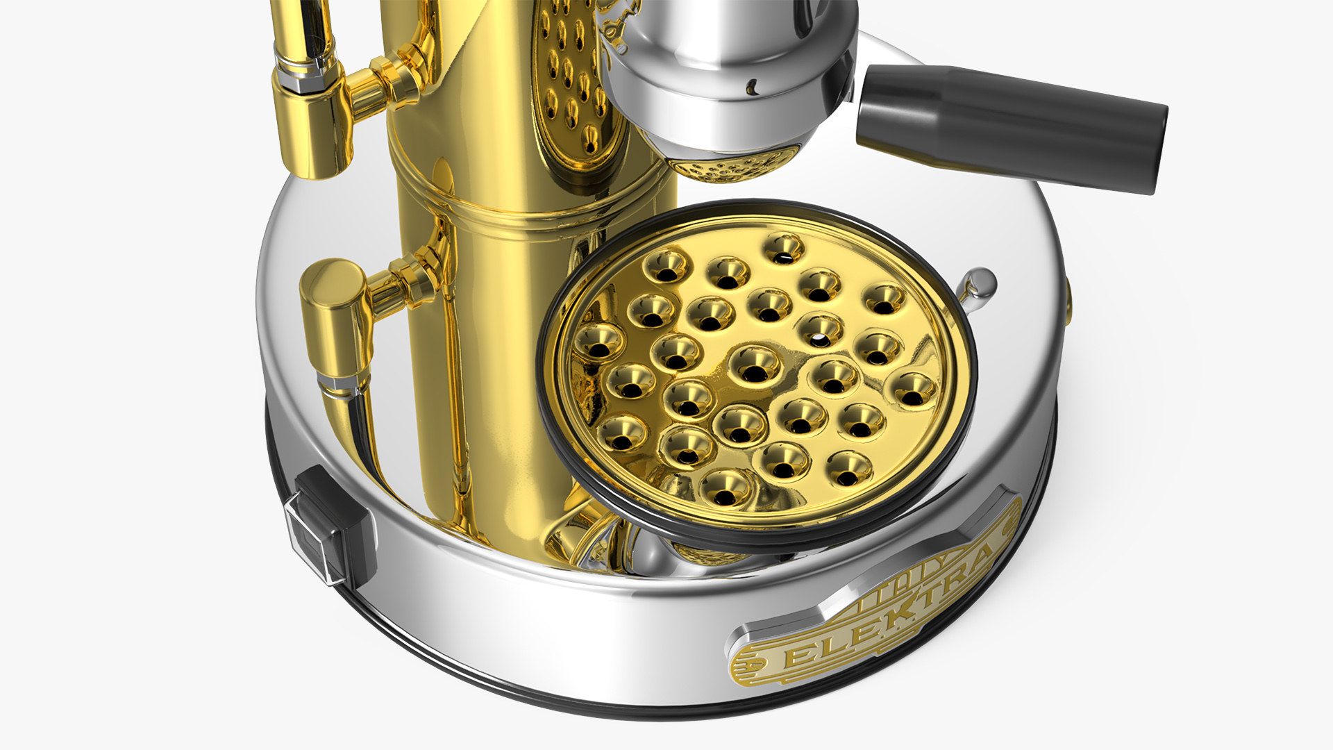 3D model Elektra Micro Casa Leva Coffee Machine Chrome and Brass