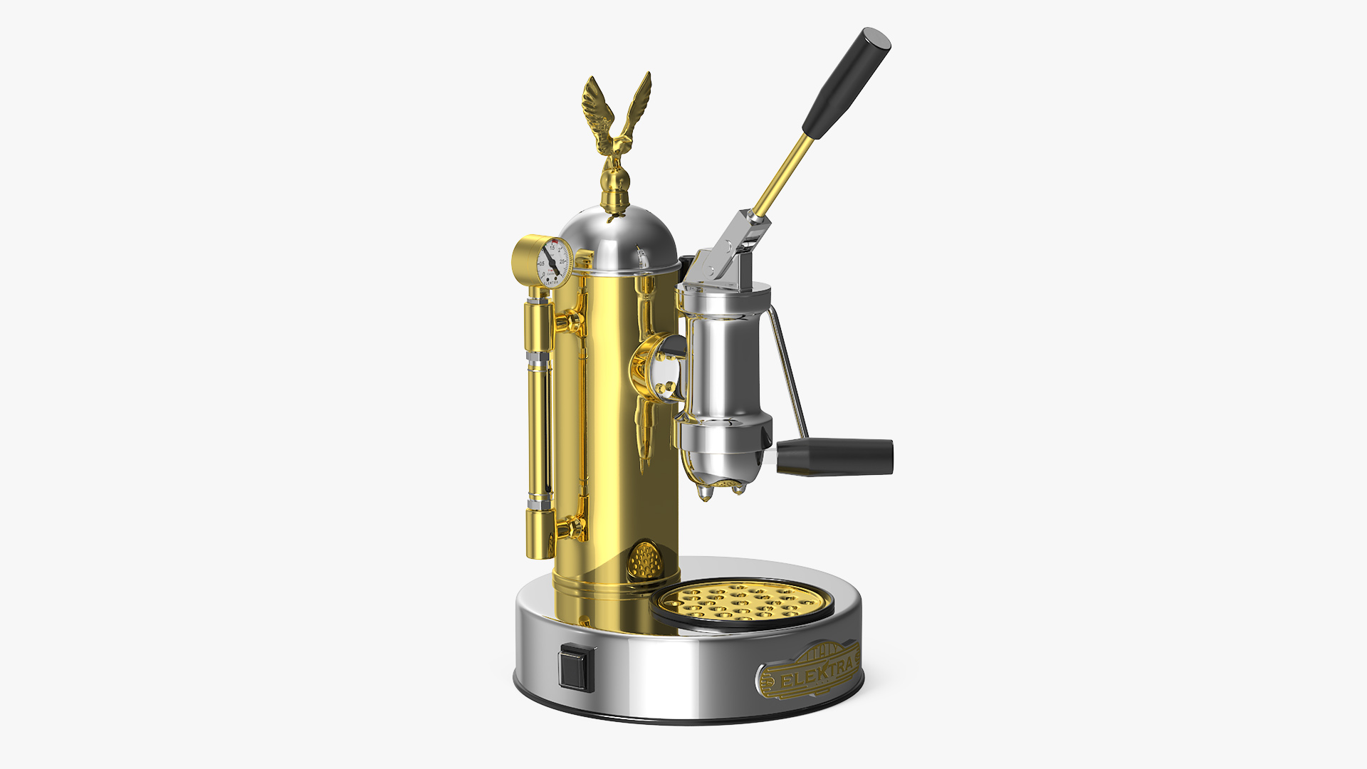 3D model Elektra Micro Casa Leva Coffee Machine Chrome and Brass