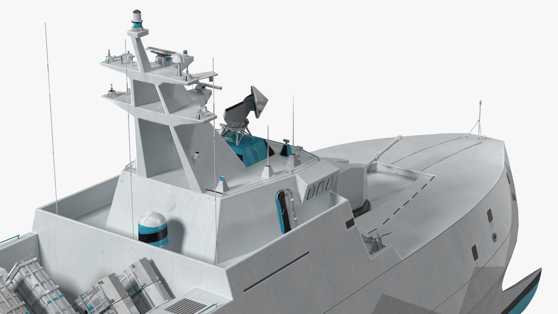 3D Catamaran Stealth Corvette Ship