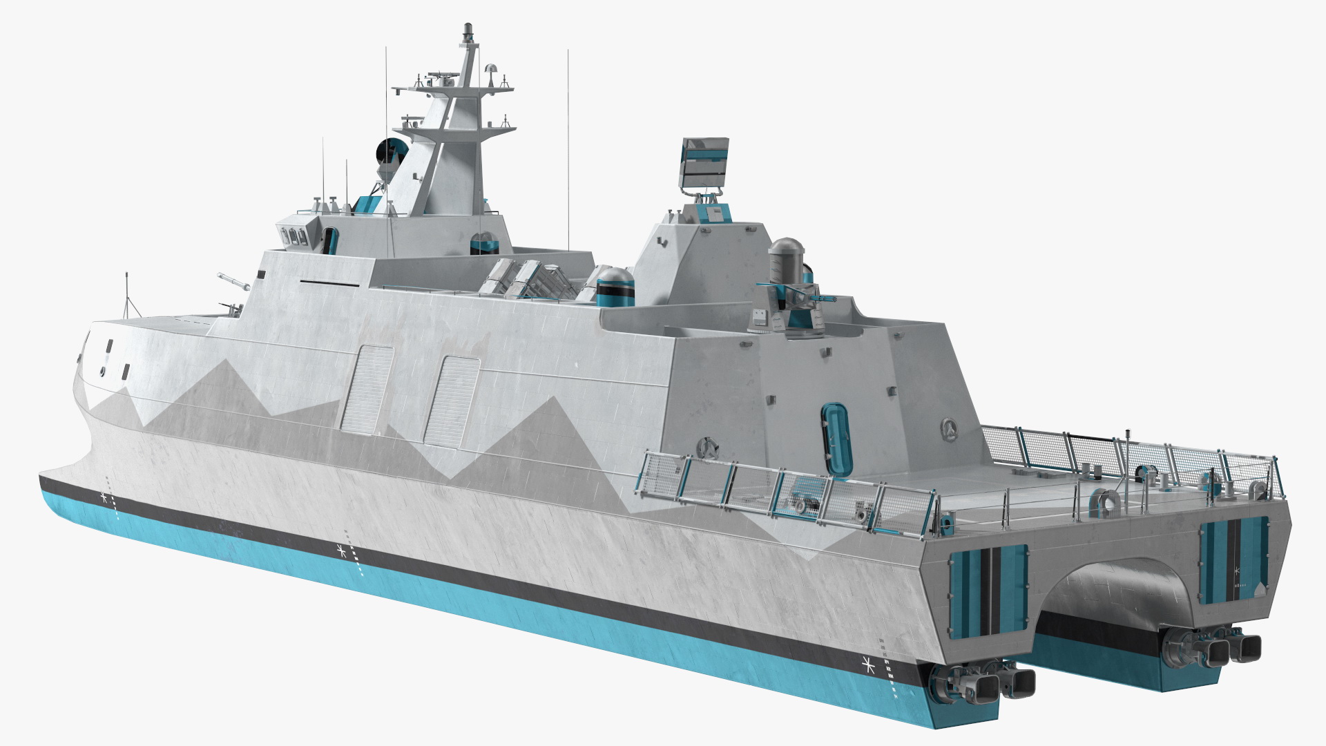 3D Catamaran Stealth Corvette Ship