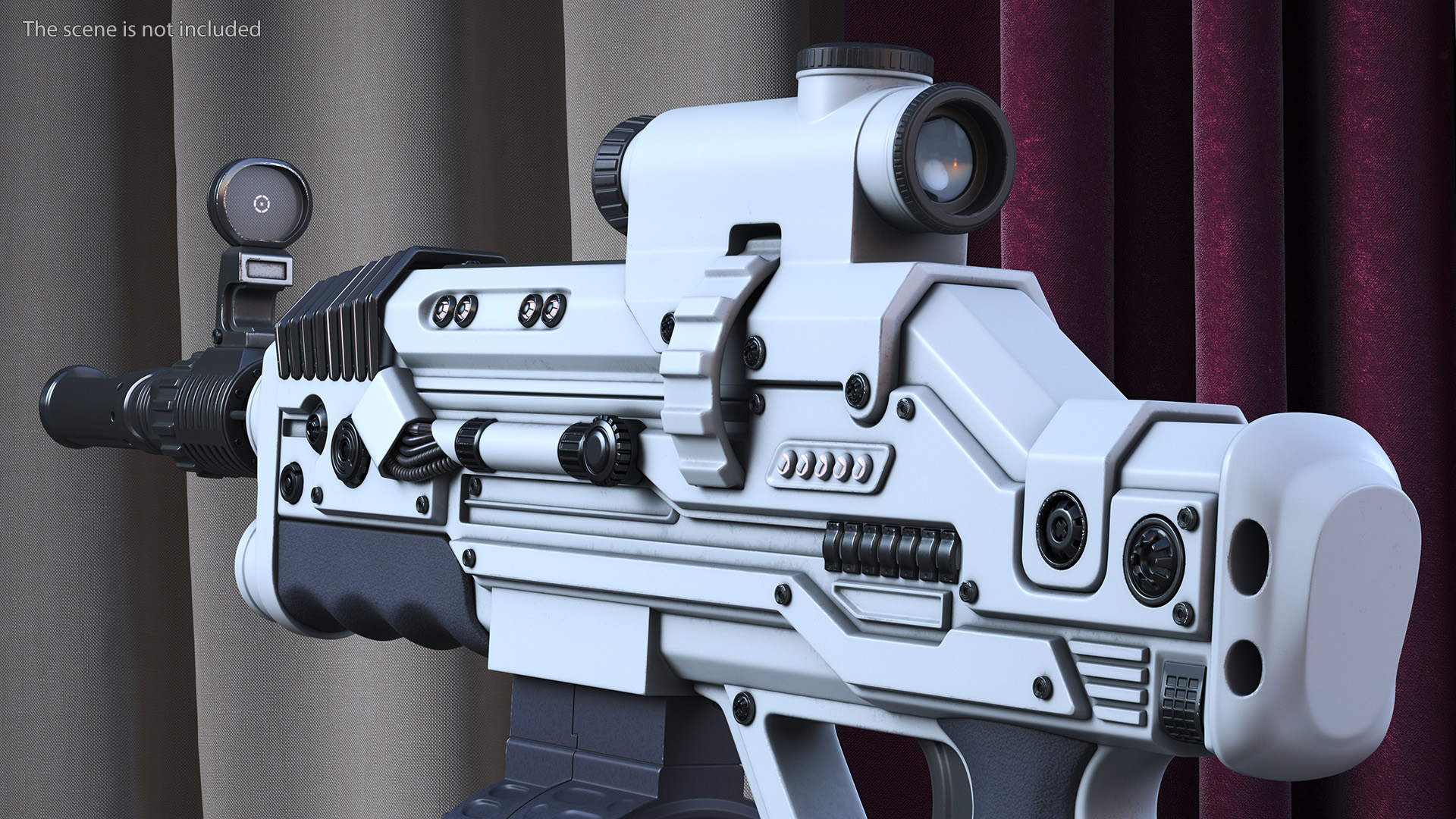 3D Futuristic Rifle with Bullet model