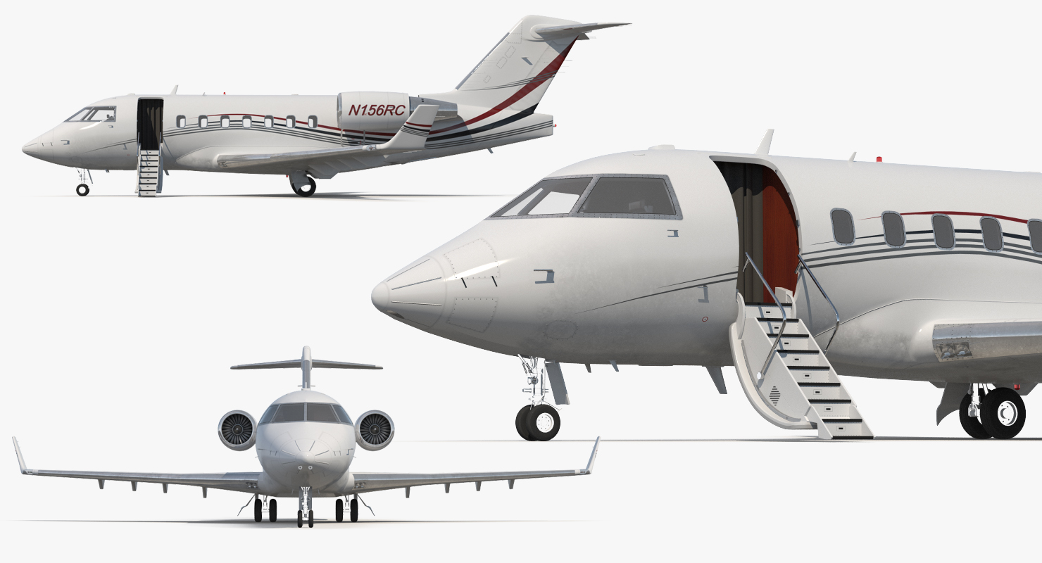 3D Bombardier Challenger 604 Business Jet Generic 2 model