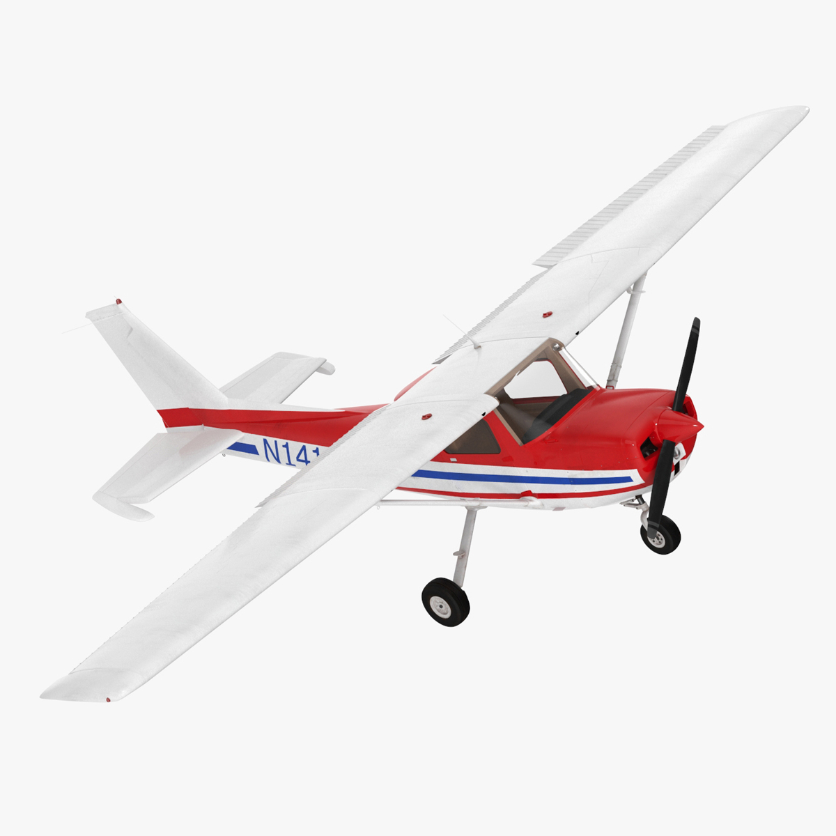 Light Utility Aircraft Cessna 150 Rigged for Maya 3D model