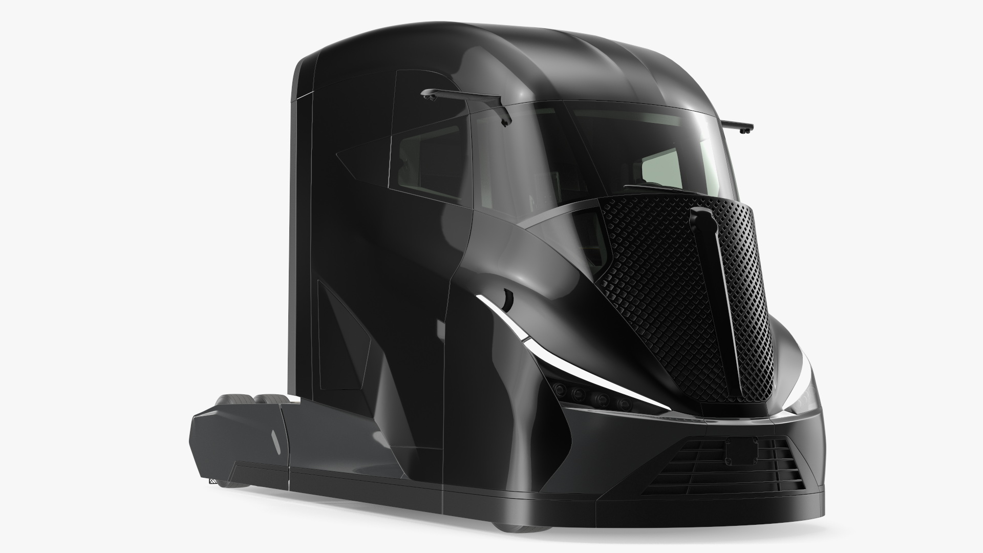 3D model Futuristic Modern Truck Black without Trailer