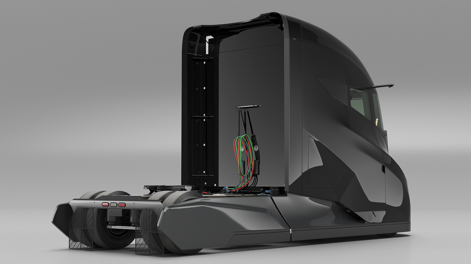 3D model Futuristic Modern Truck Black without Trailer