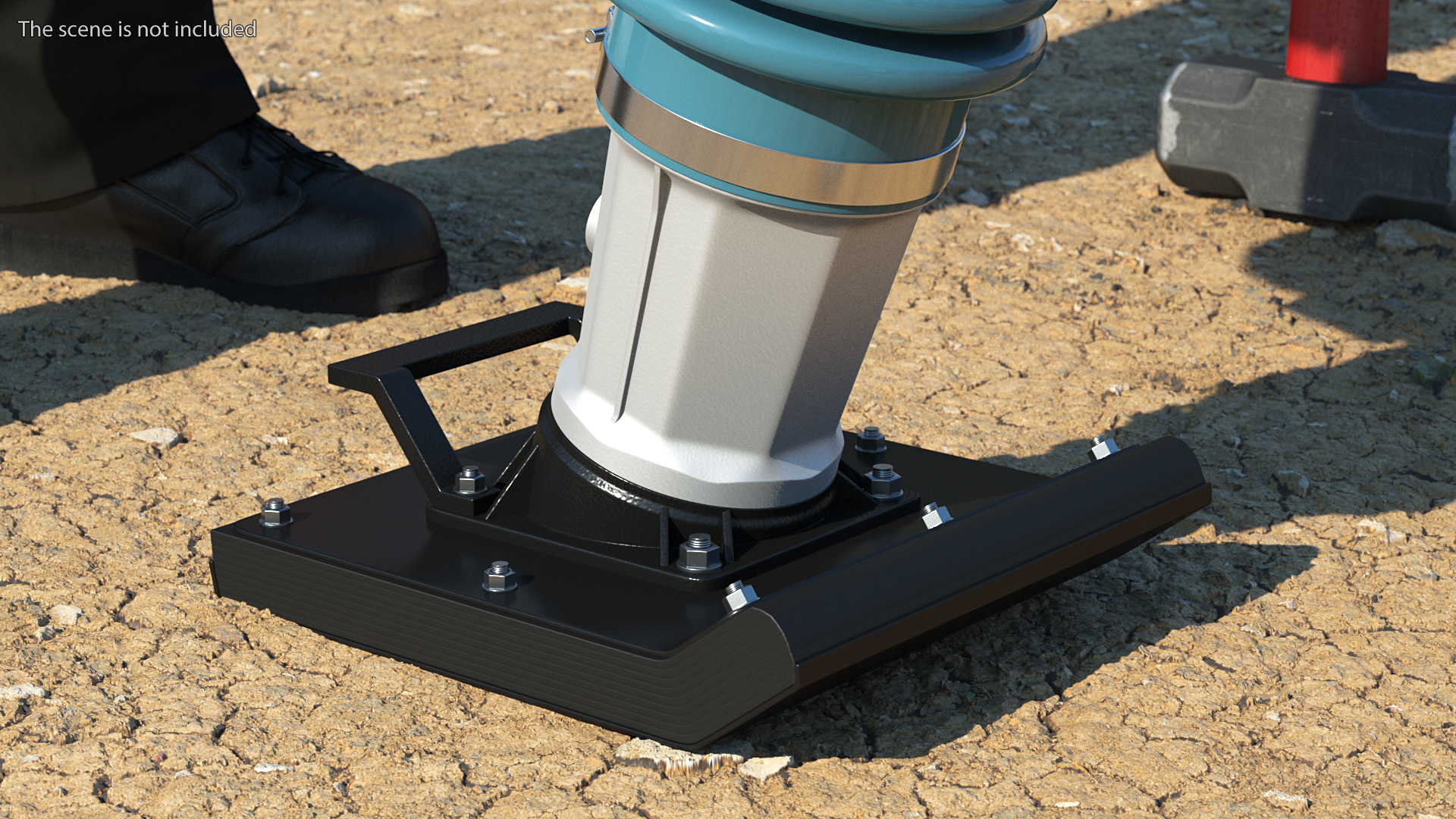 Construction Worker with Tamping Rammer 3D model