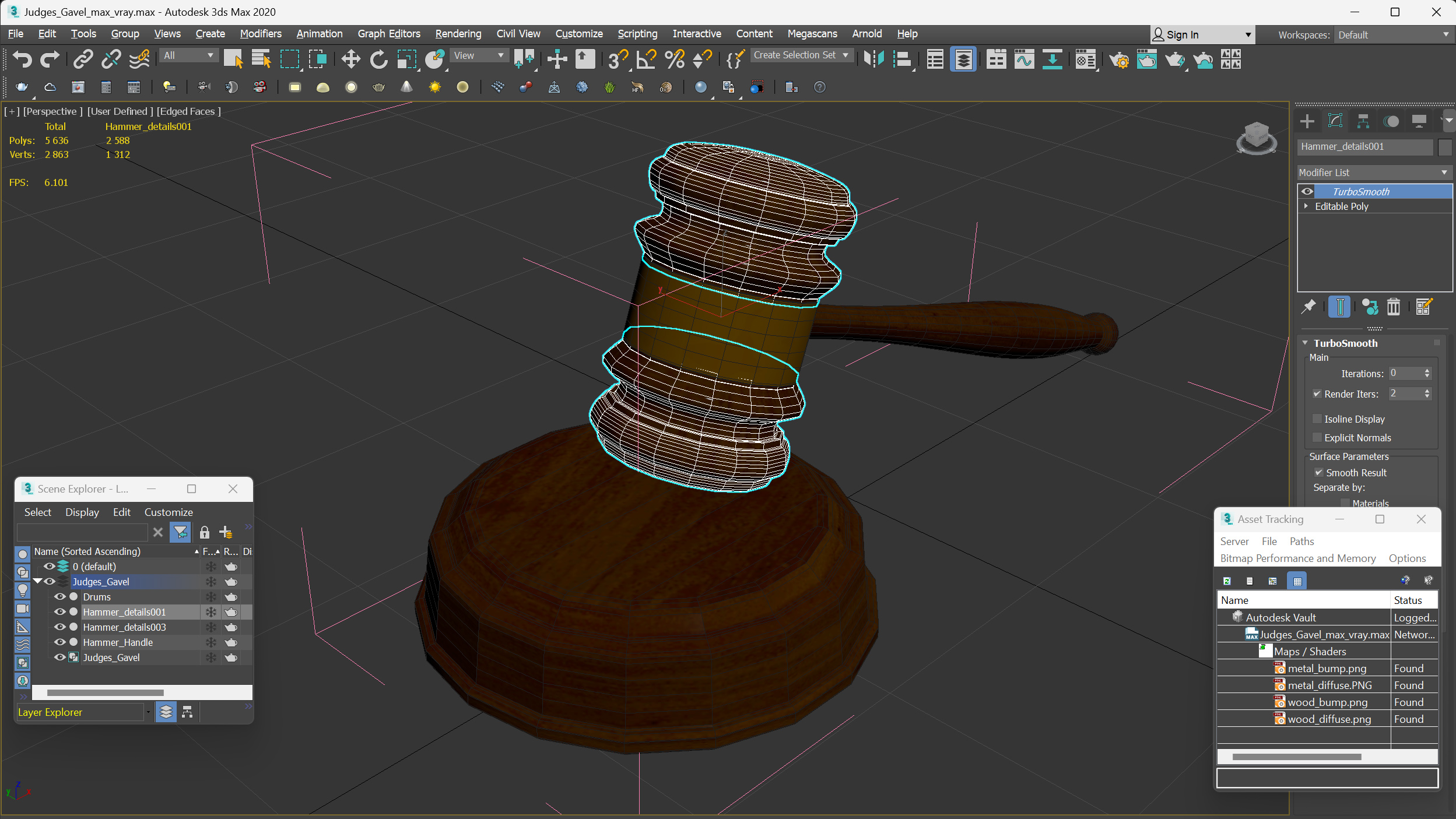 Judges Gavel 3D