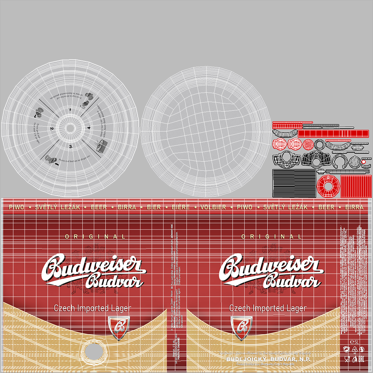 Budweiser Beer 5 Liter Barrel 3D model