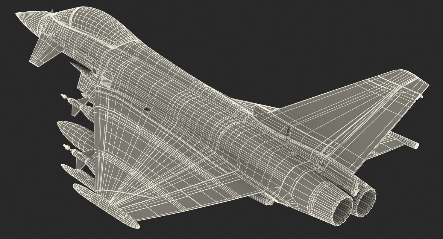 Multirole Fighter Eurofighter Typhoon Rigged 3D model