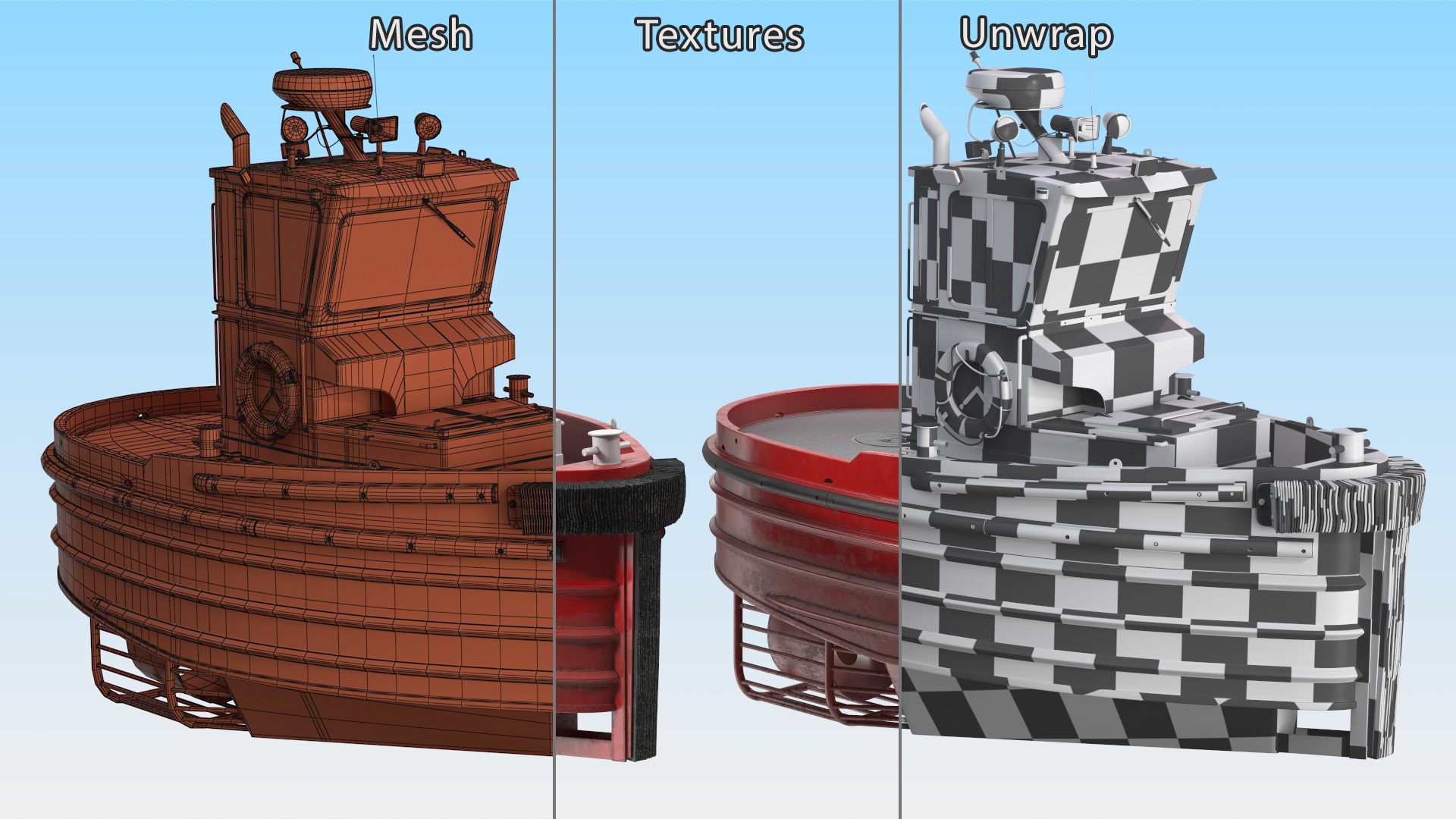 3D Small Tugboat Generic