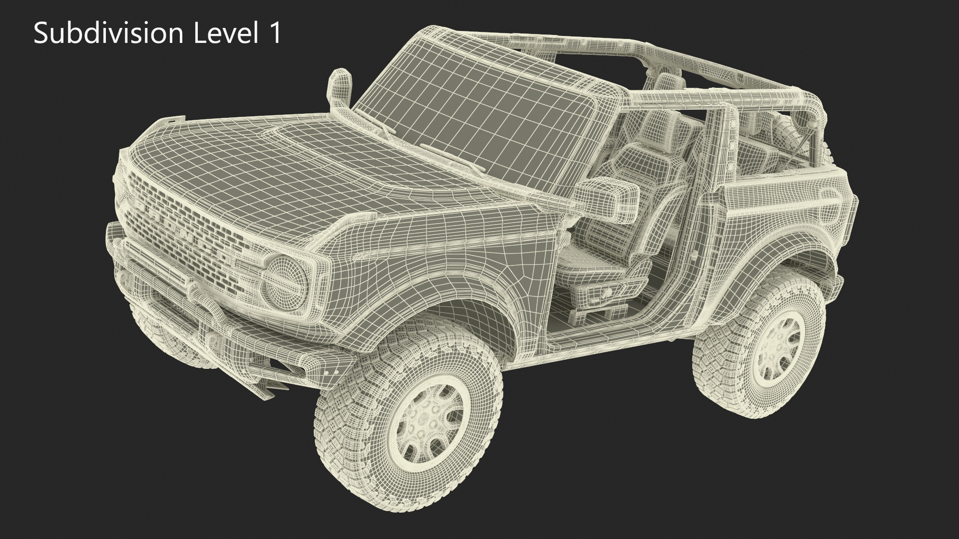 3D Ford Bronco Off Road SUV Iconic Silver model