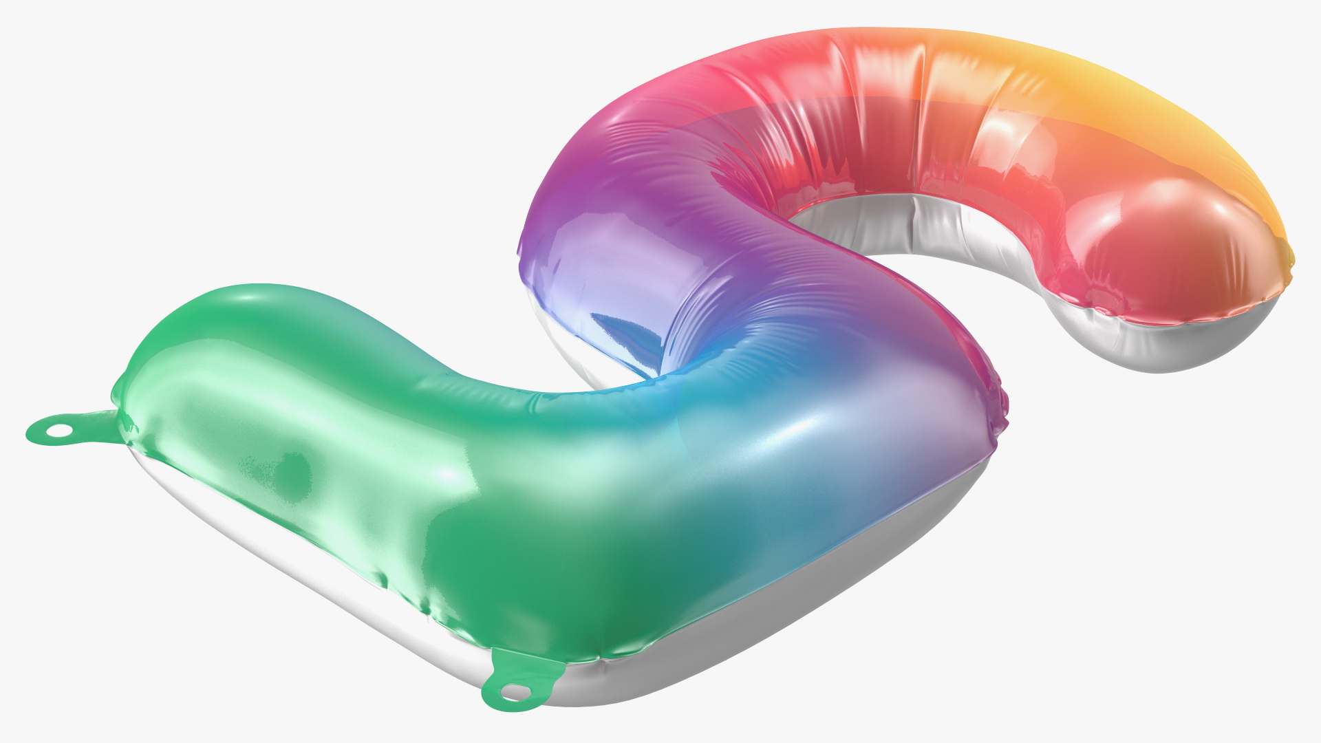 3D model Balloon Numbers 5 Rainbow