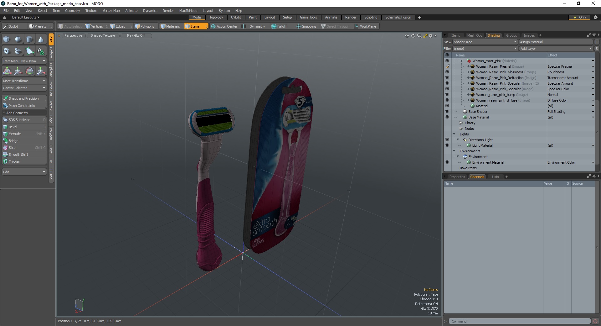 3D Razor for Women with Package model