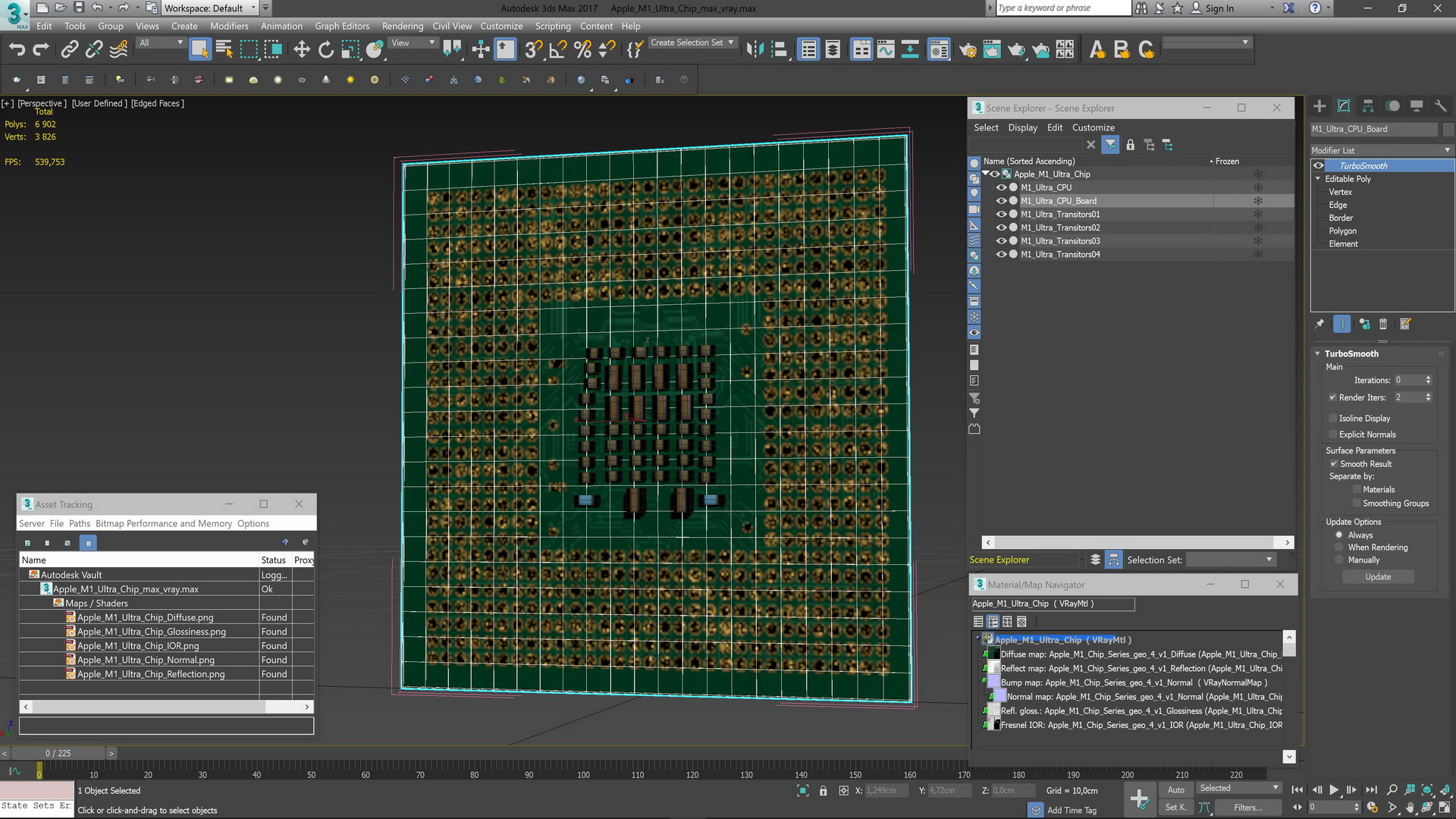 Apple M1 Ultra Chip 3D model