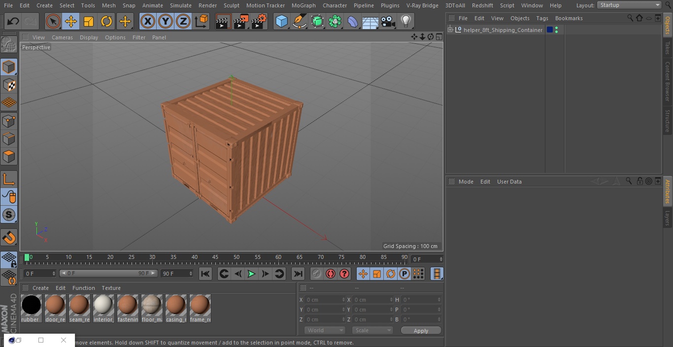 8ft Shipping Container 3D