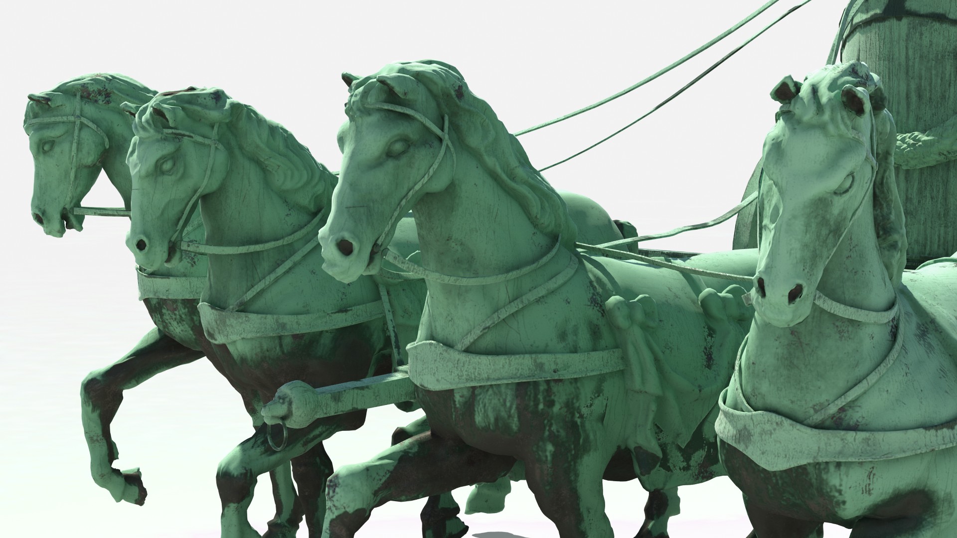 3D Quadriga Chariot Statue model