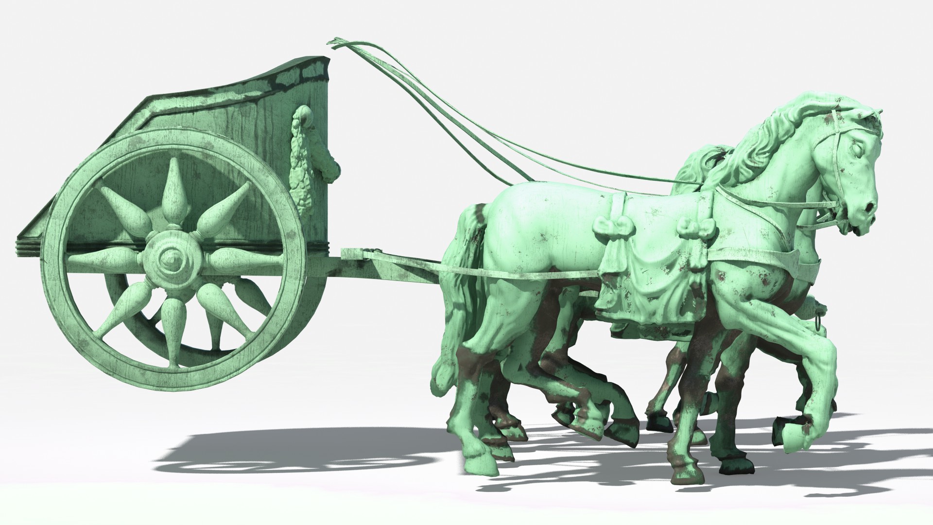 3D Quadriga Chariot Statue model