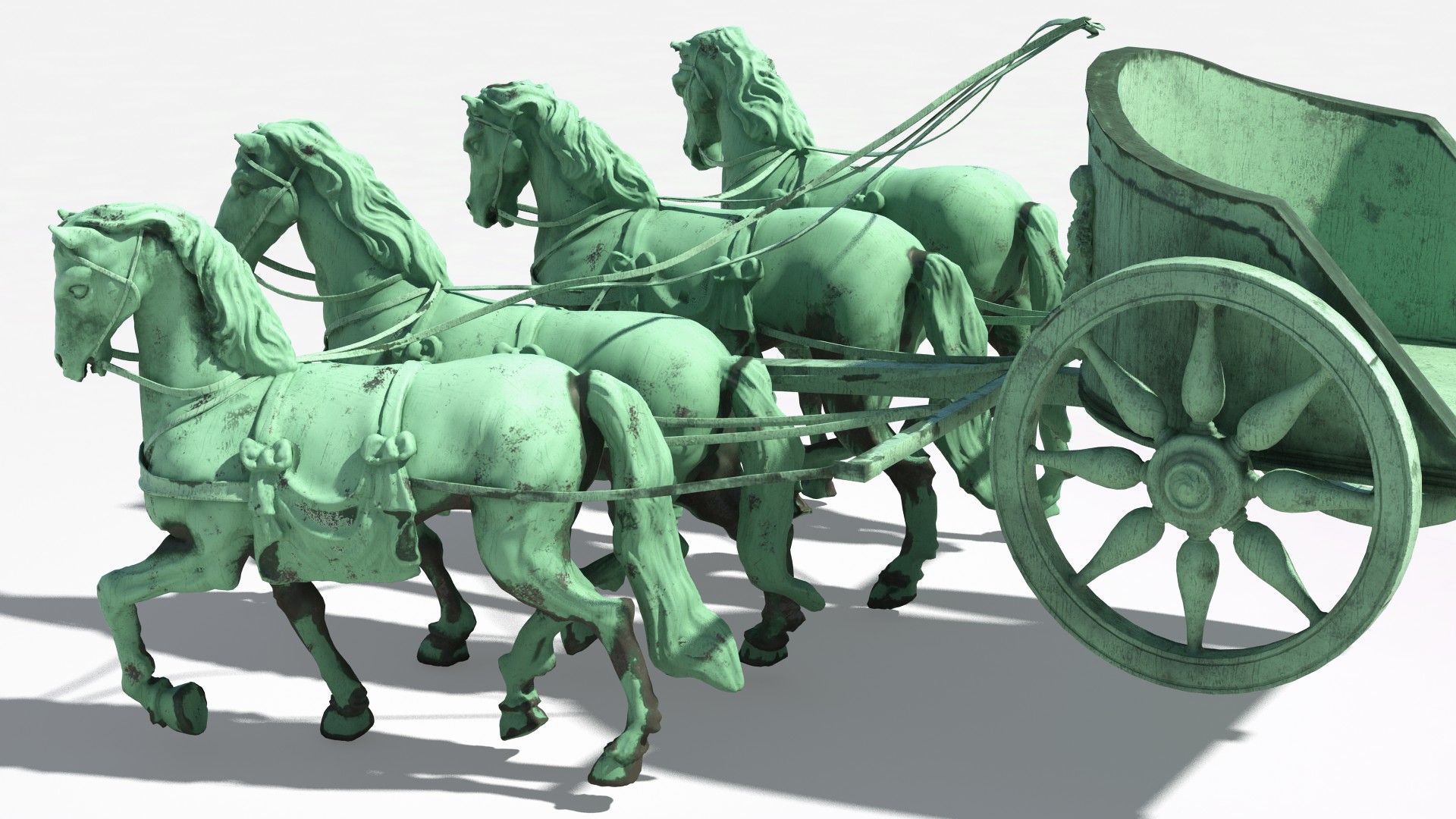 3D Quadriga Chariot Statue model