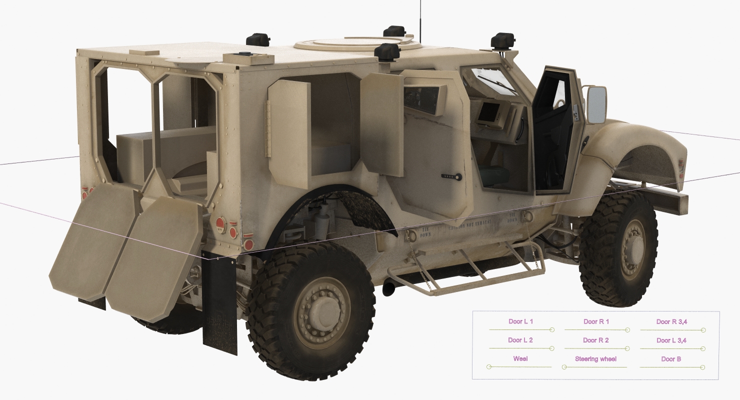 3D Oshkosh M ATV Medical Vehicle Rigged