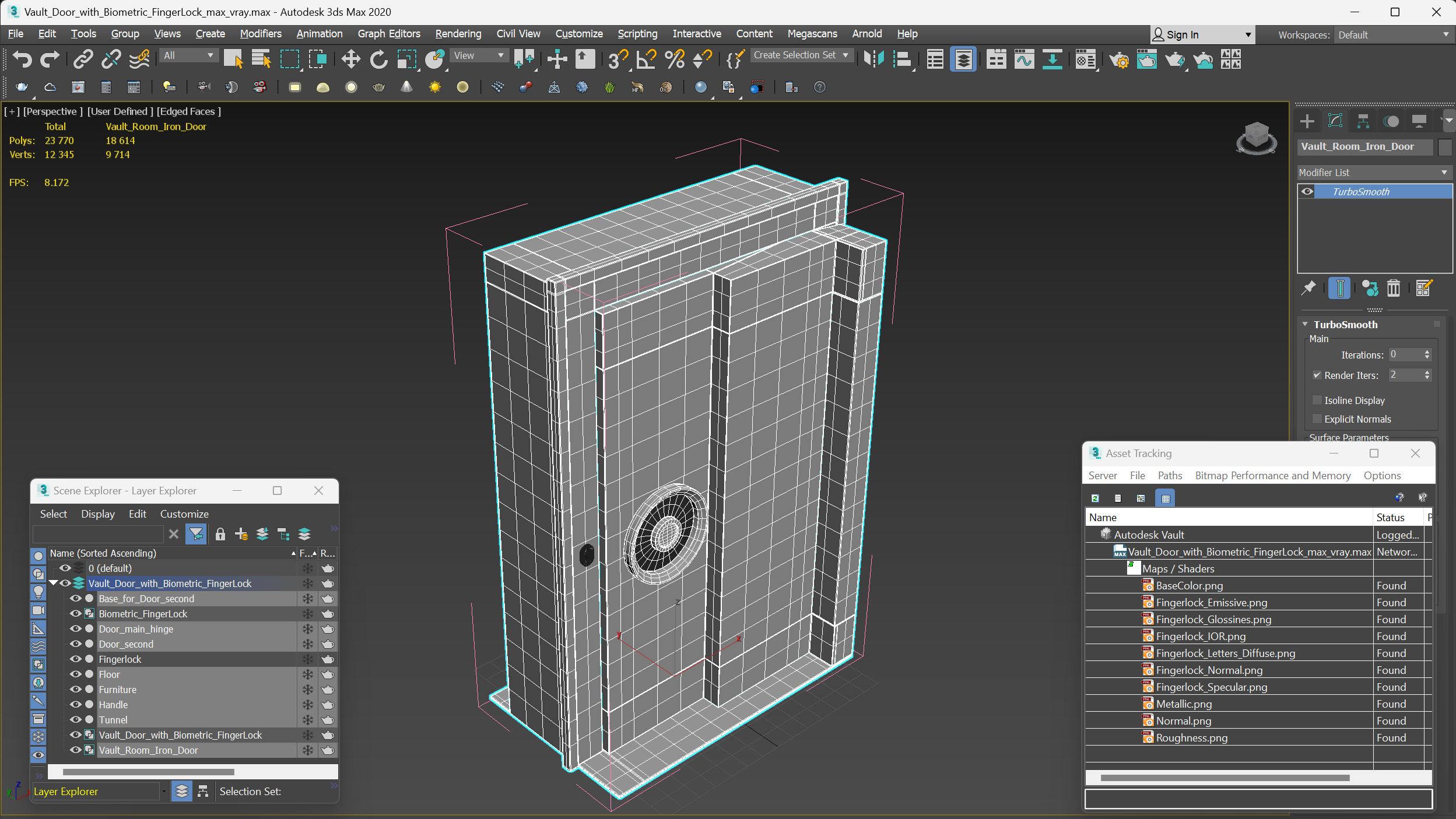 3D Vault Door with Biometric FingerLock