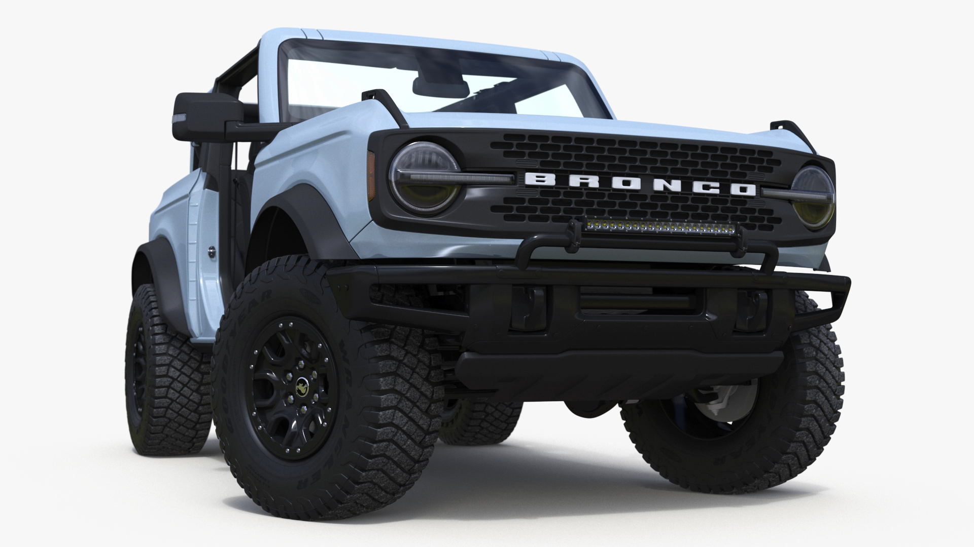 3D 4X4 Ford Bronco Two Door Cactus Gray Rigged model