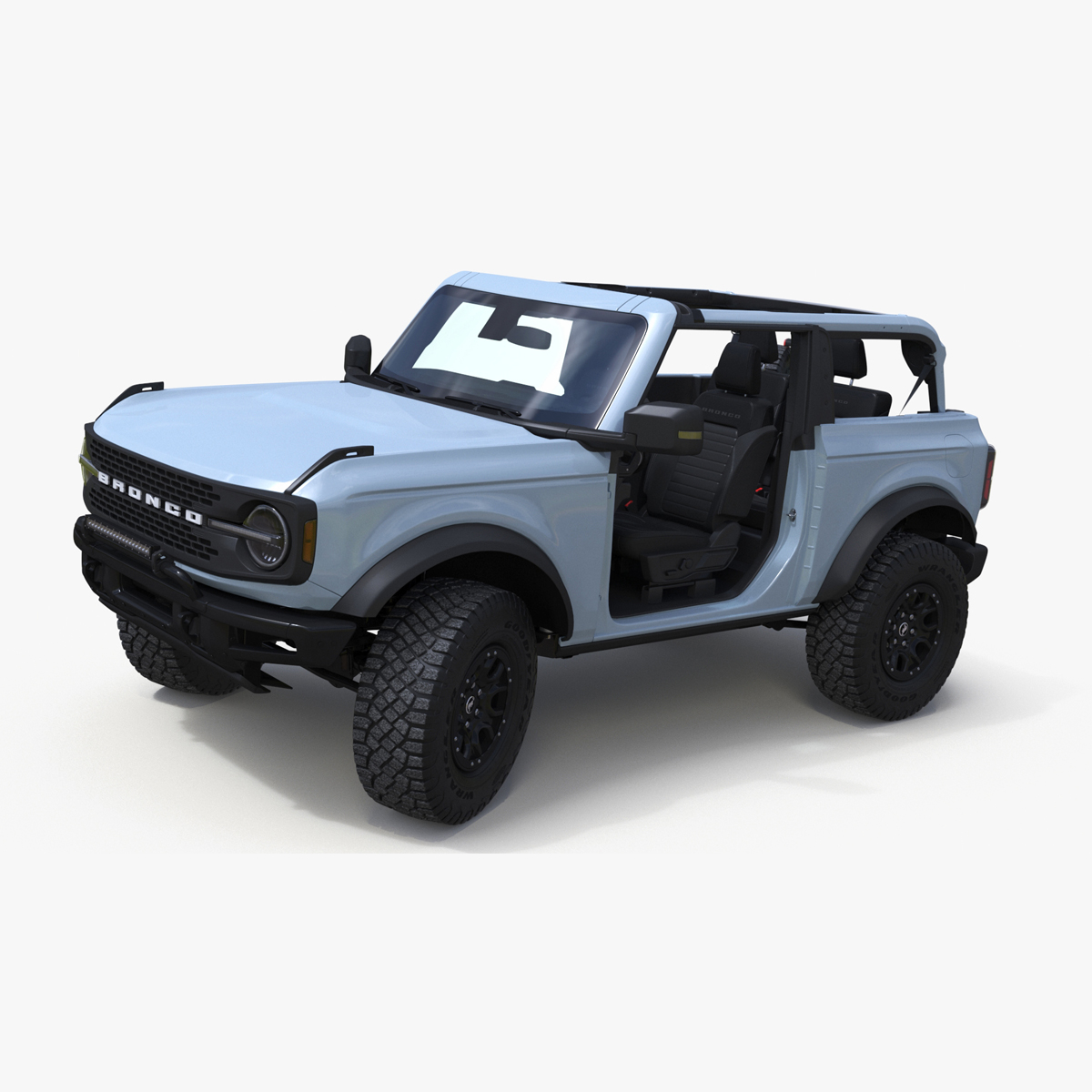 3D 4X4 Ford Bronco Two Door Cactus Gray Rigged model