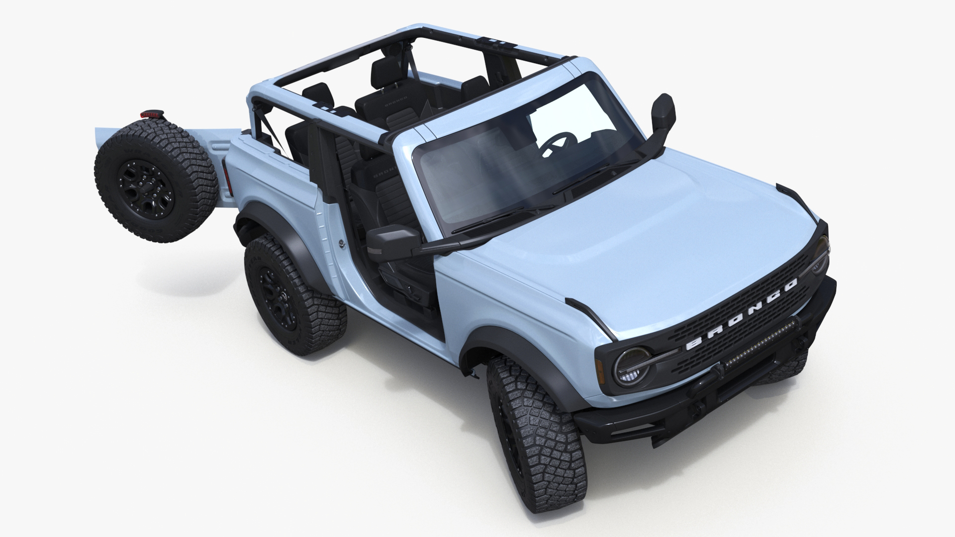 3D 4X4 Ford Bronco Two Door Cactus Gray Rigged model