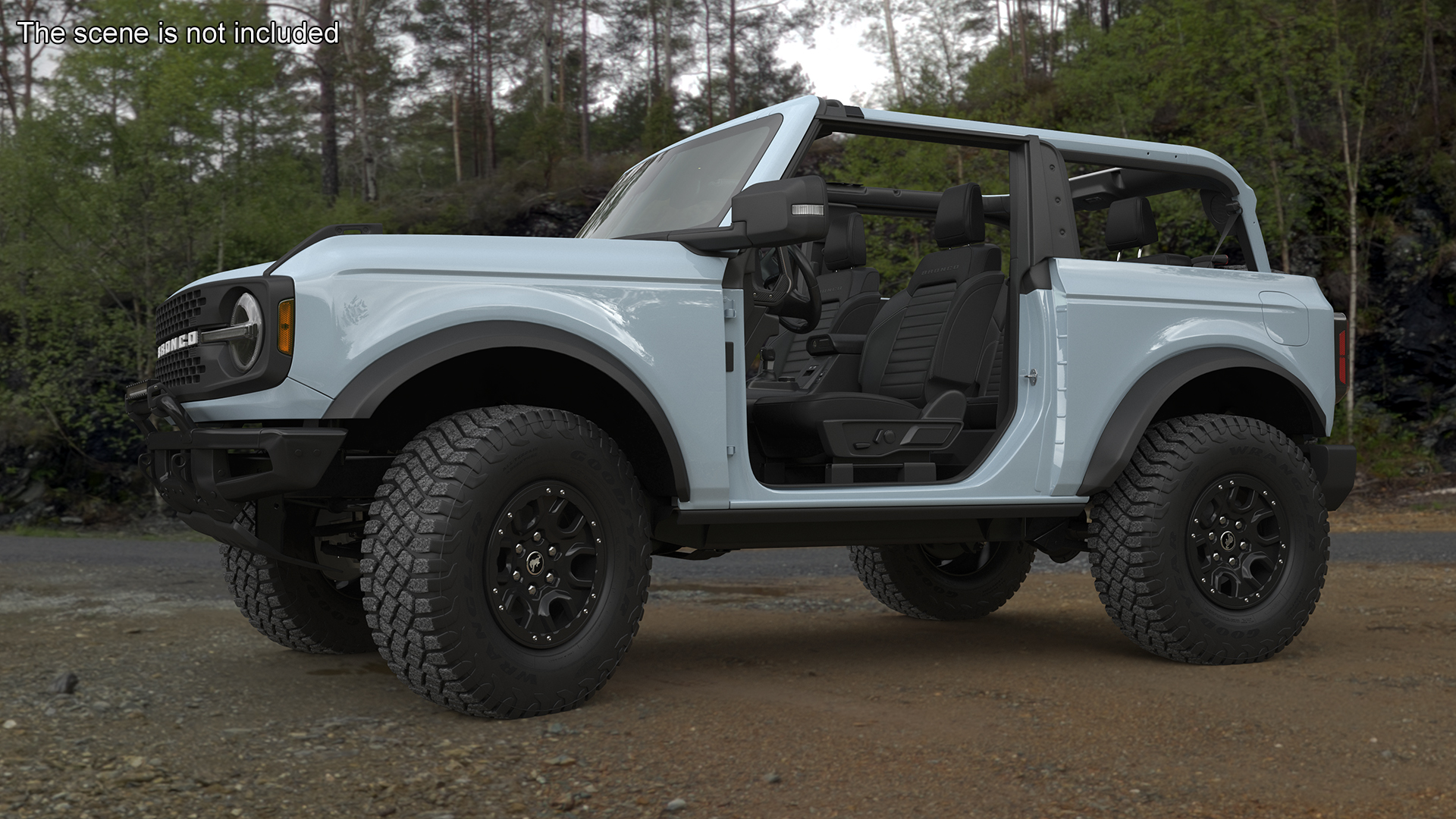 3D 4X4 Ford Bronco Two Door Cactus Gray Rigged model