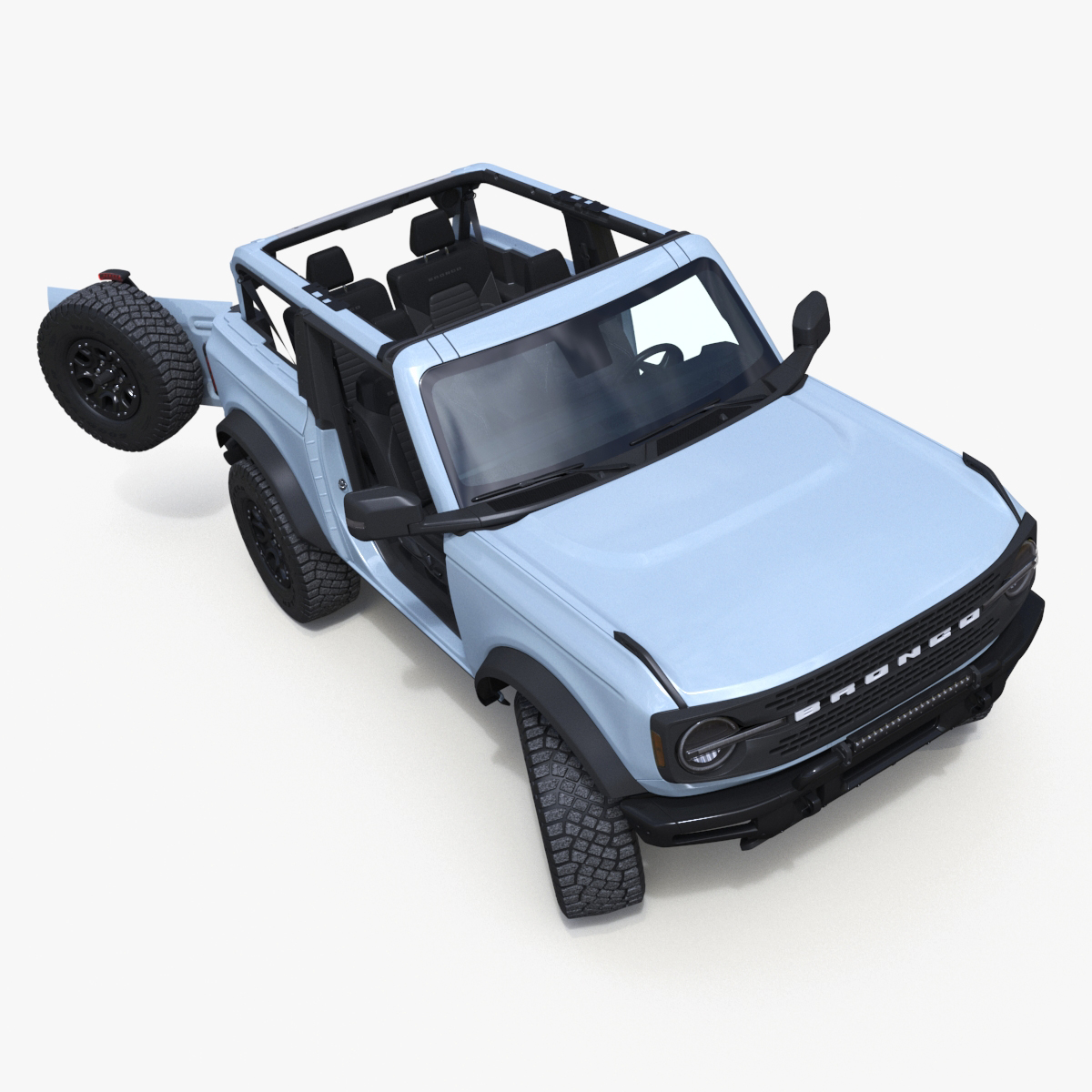 3D 4X4 Ford Bronco Two Door Cactus Gray Rigged model