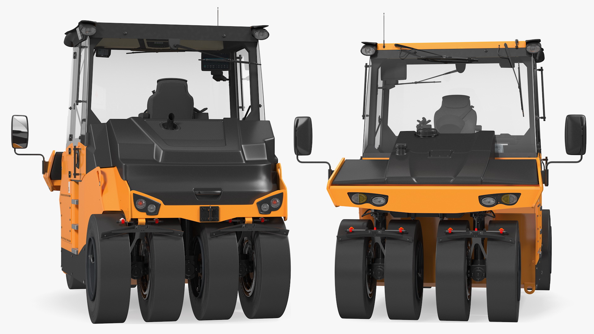 Pneumatic Tyred Roller Compactor Rigged 3D model