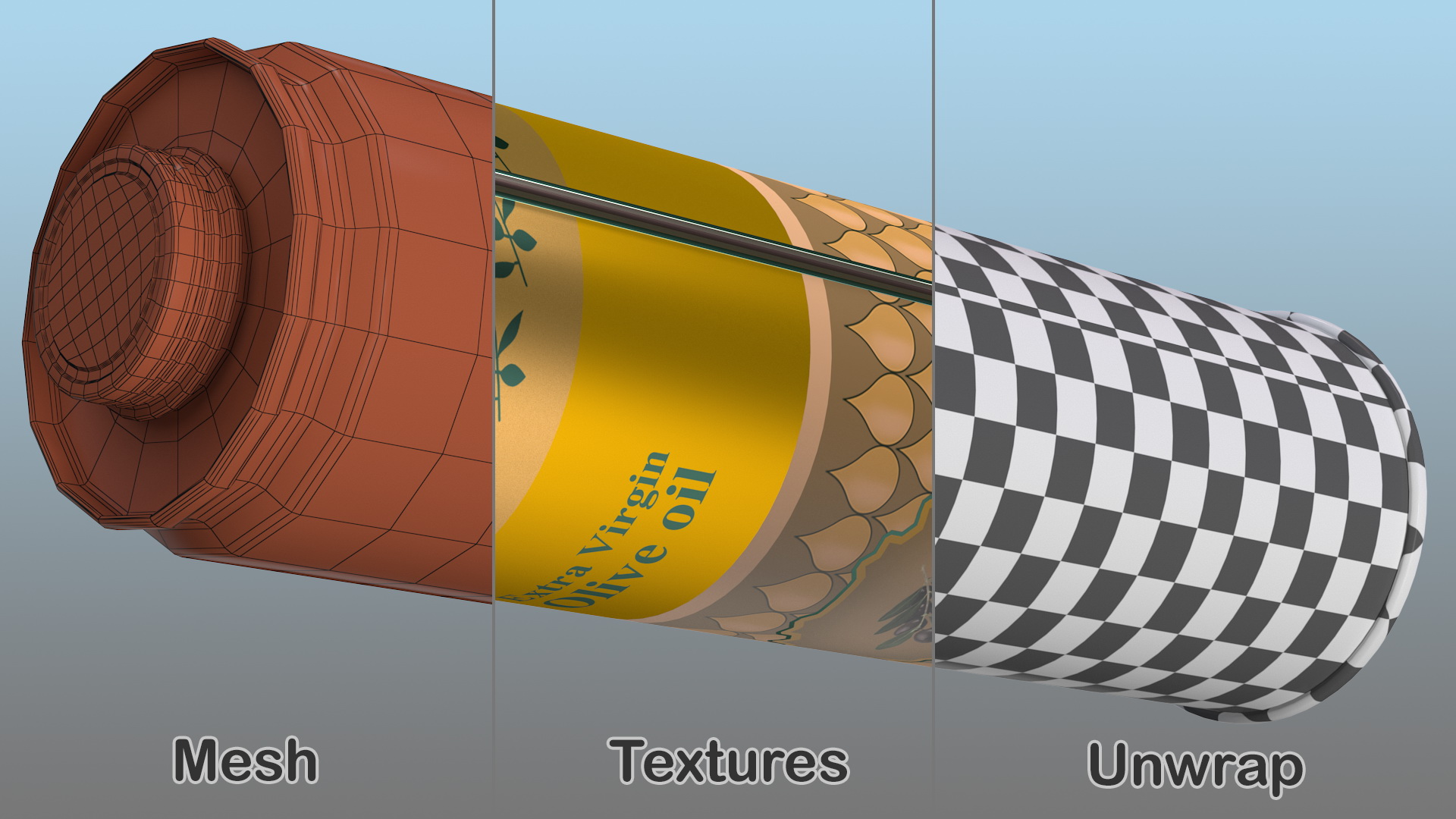 3D model Olive Oil 1 Litre Tin Can