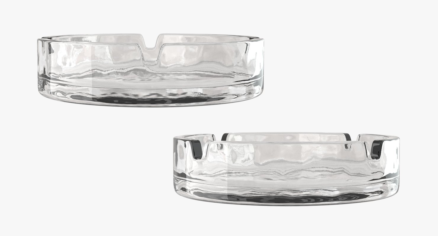 Round Glass Ashtray 3D model