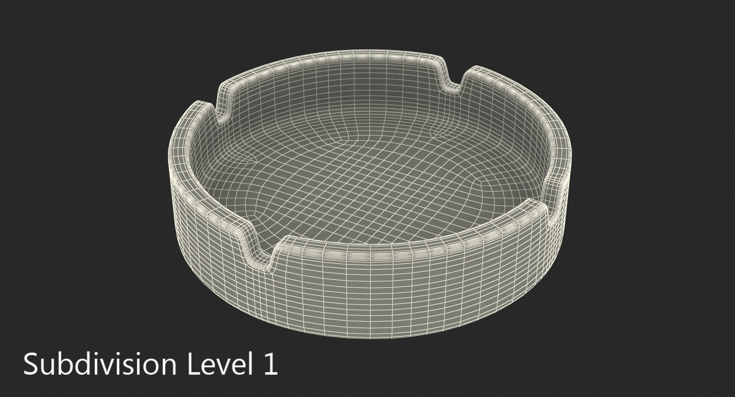 Round Glass Ashtray 3D model