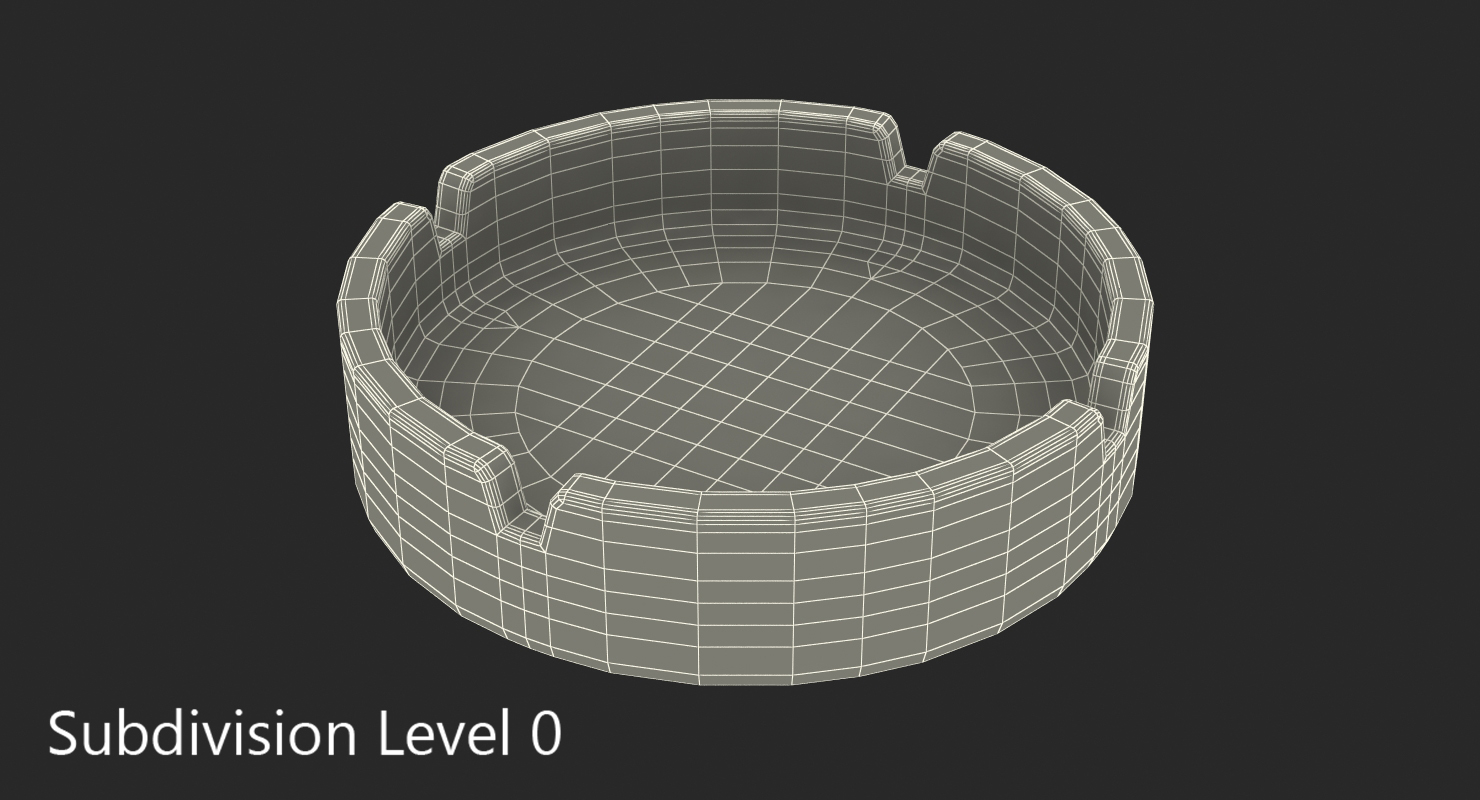 Round Glass Ashtray 3D model