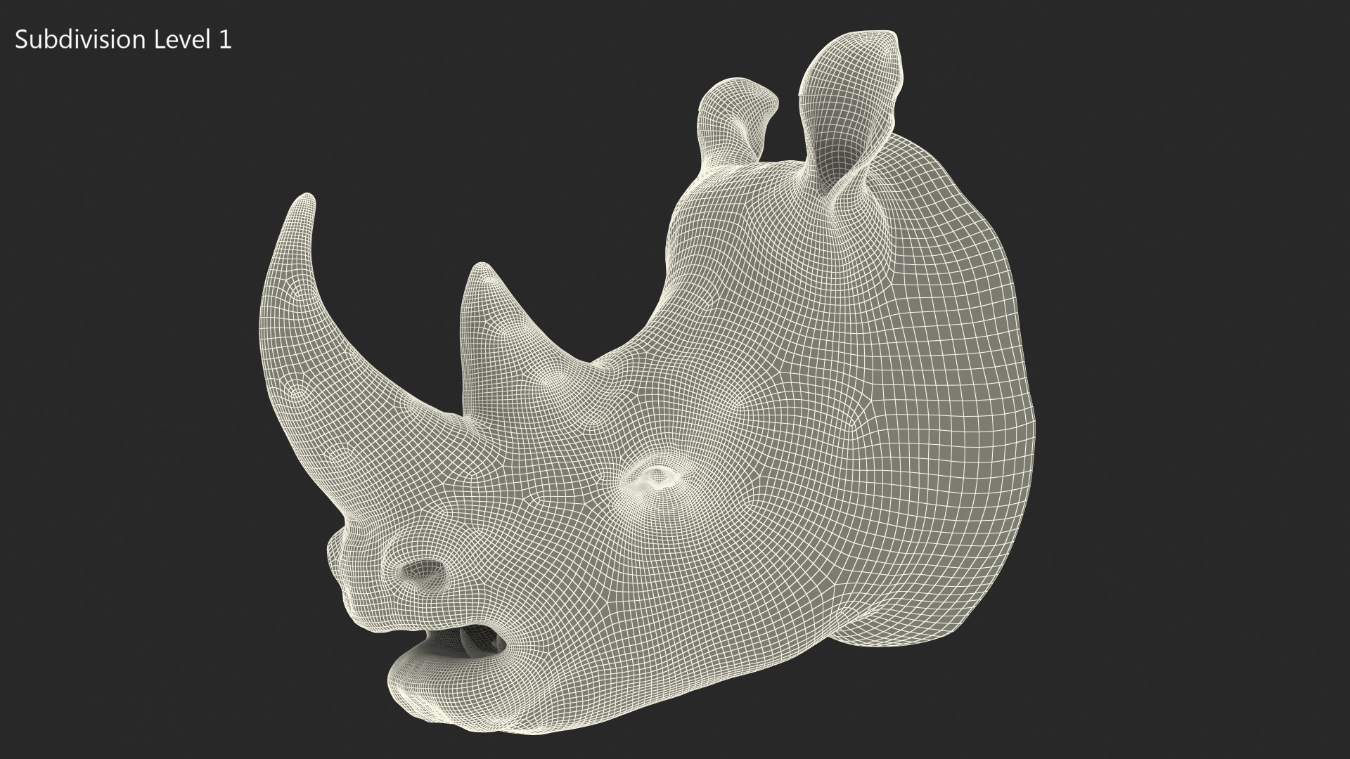 3D model Rhino Head