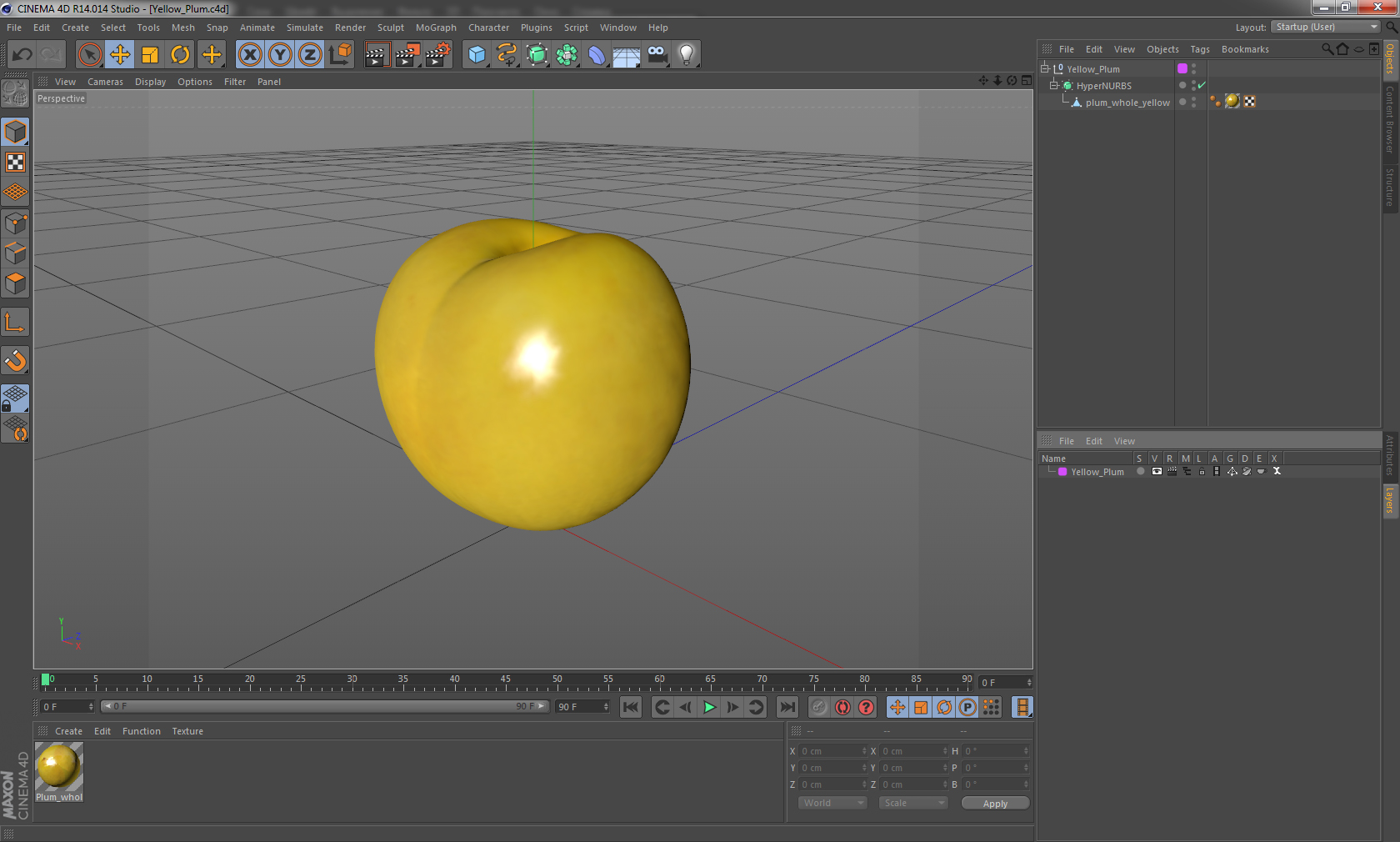 3D Yellow Plum