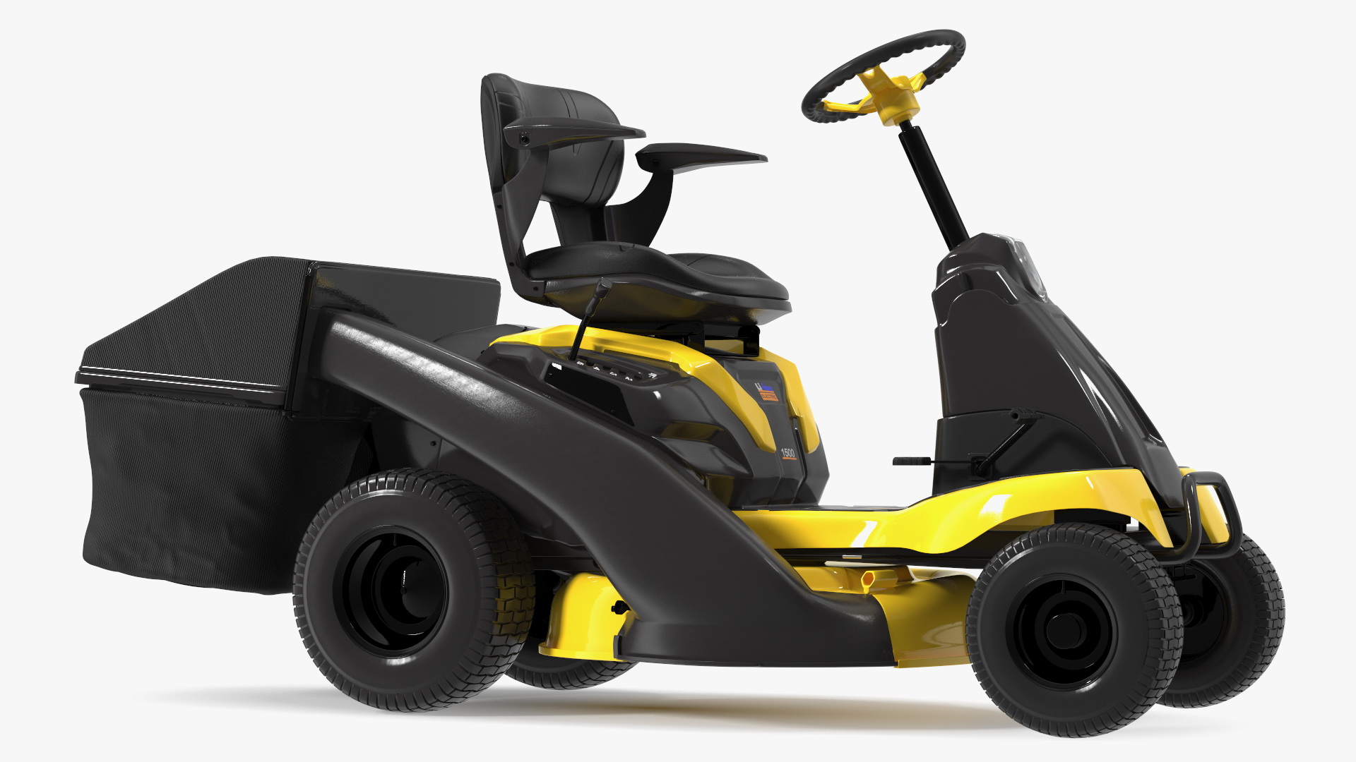 3D Electric Riding Lawn Mower with Bagger model