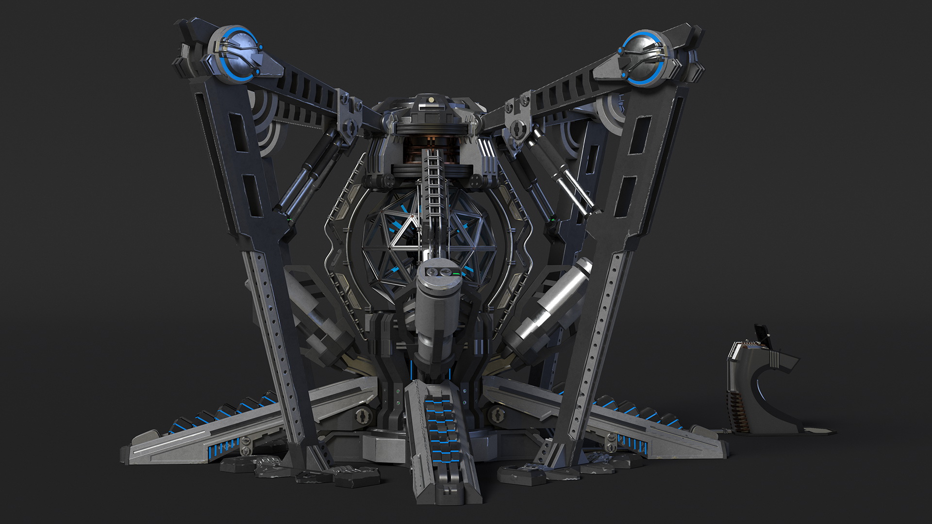 Sci-fi Nuclear Reactor of a Spaceship 3D