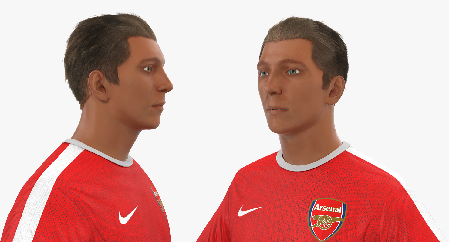 3D Soccer or Football Player Arsenal with Hair model