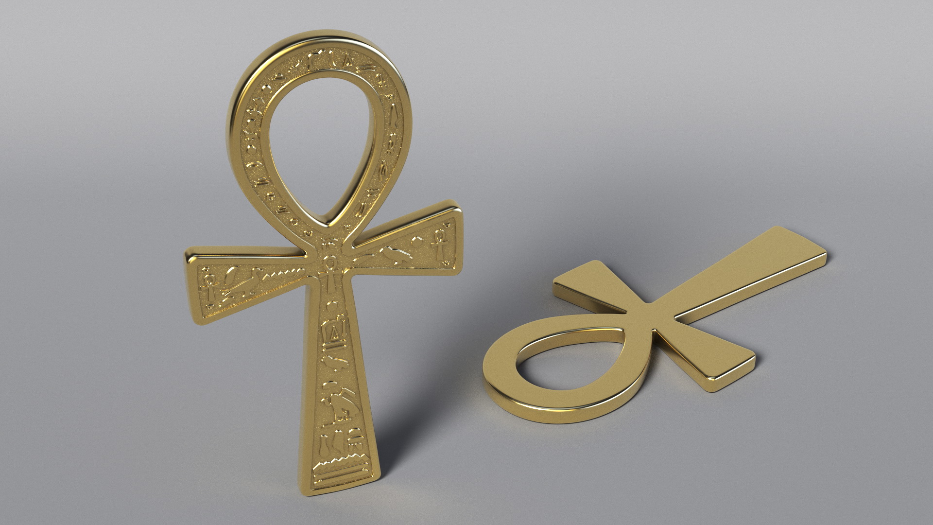 3D Golden Ankh