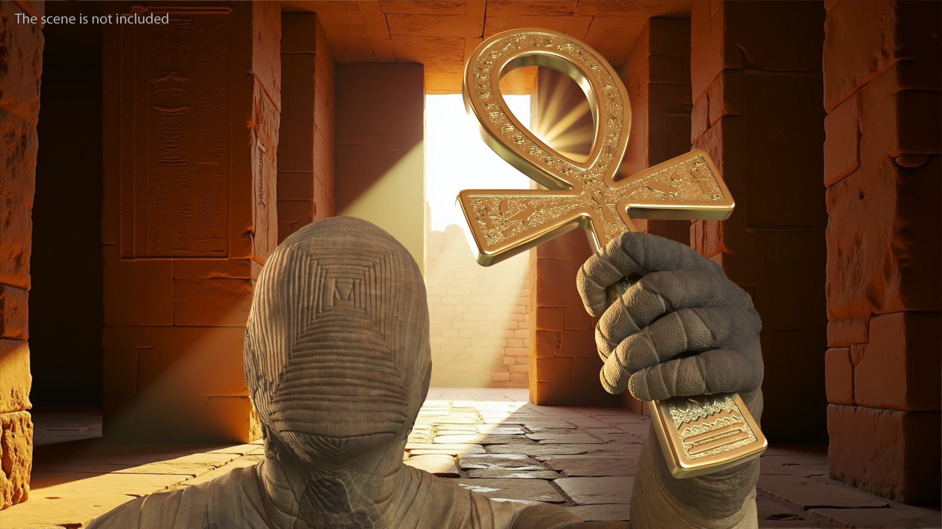 3D Golden Ankh