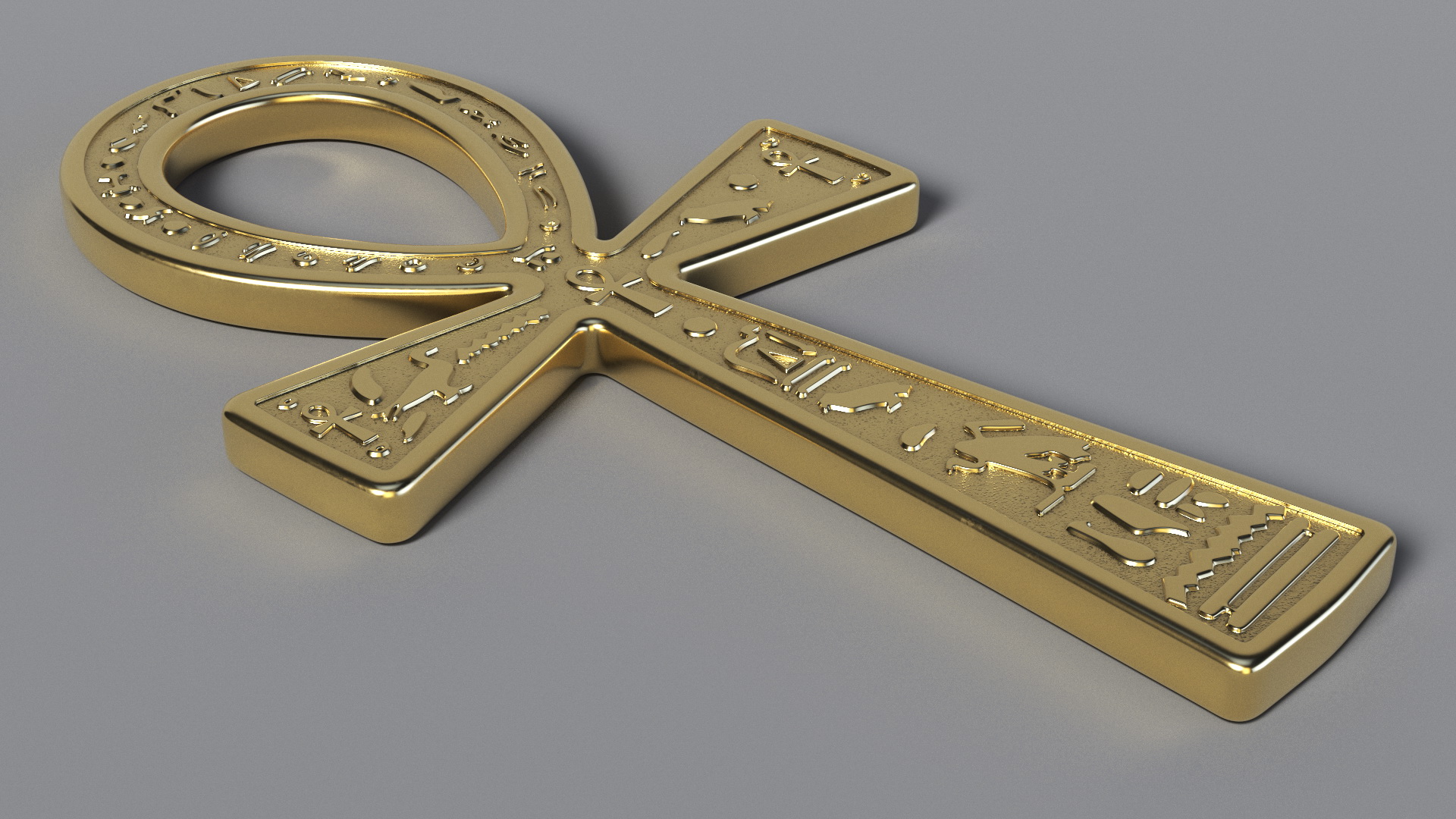 3D Golden Ankh