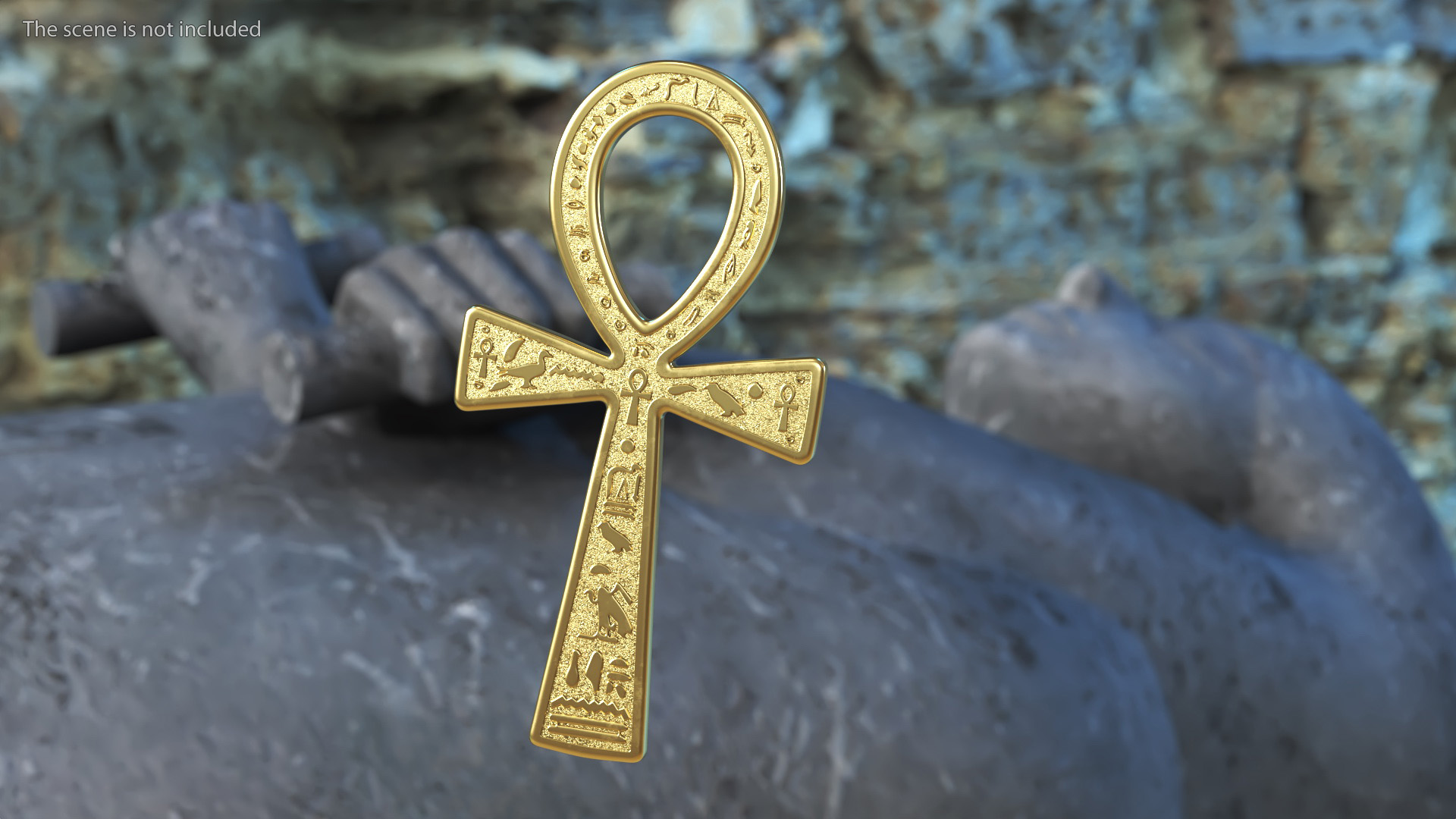 3D Golden Ankh