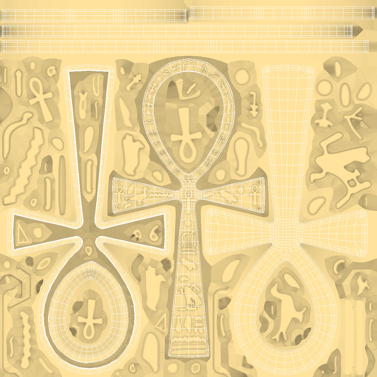 3D Golden Ankh